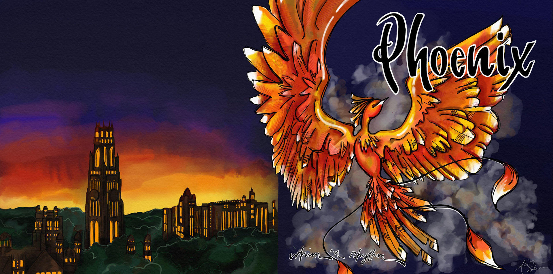 "Phoenix, by Whim n' Rhythm '20," Digital Illustration, 2020