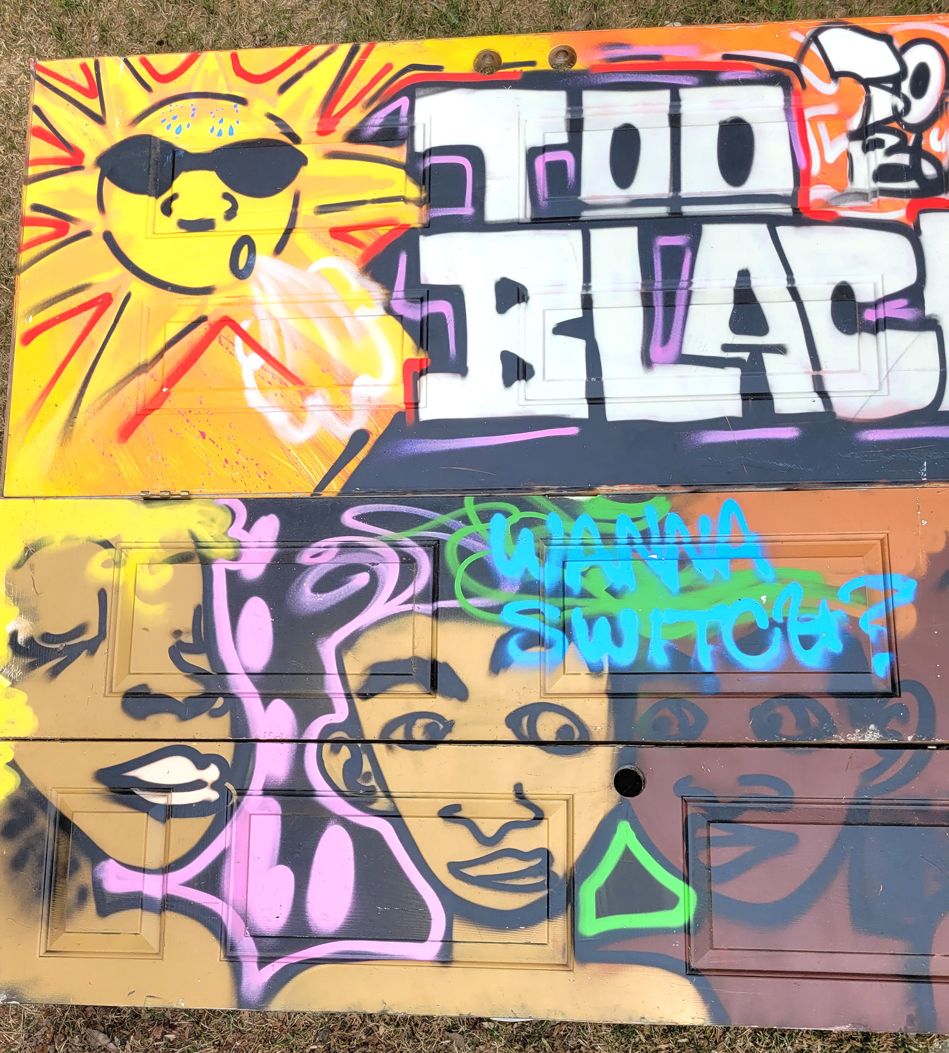 Amir Poindexter | Too Black | 32x84 | Acrylic paints