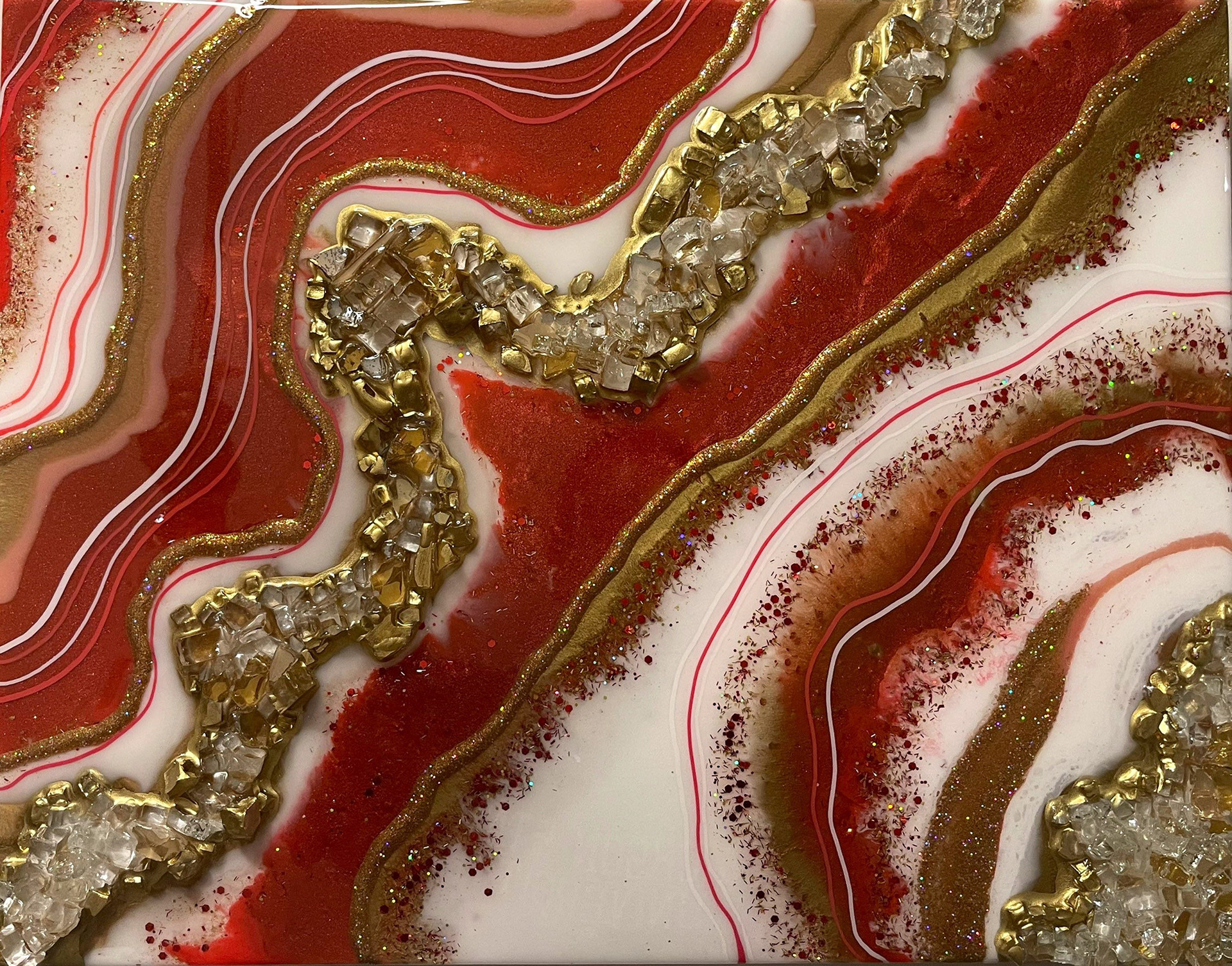 Erin Foster | Red & White | Mixed Media | 20x24