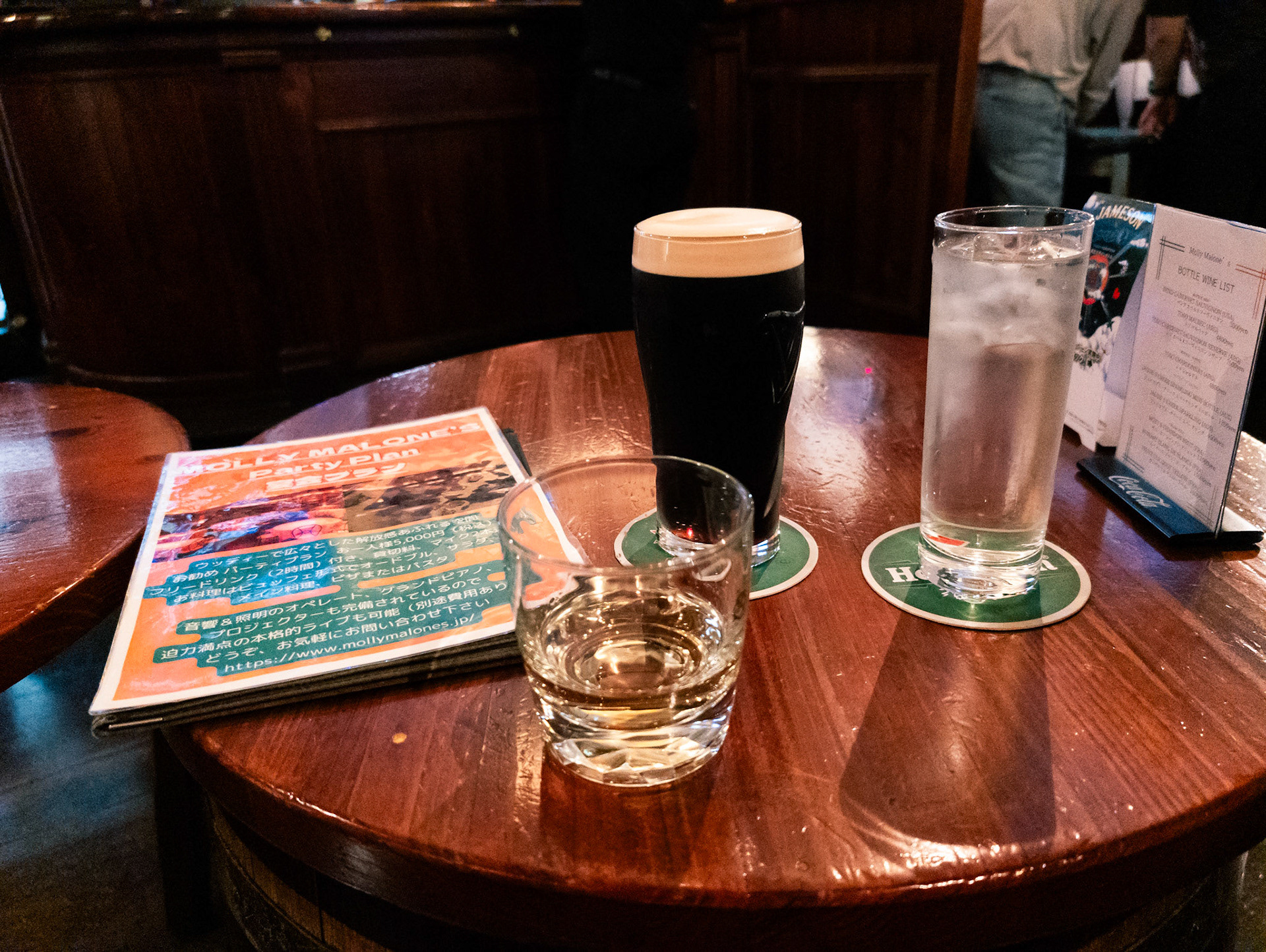 A farewell beverage at an Irish pub
