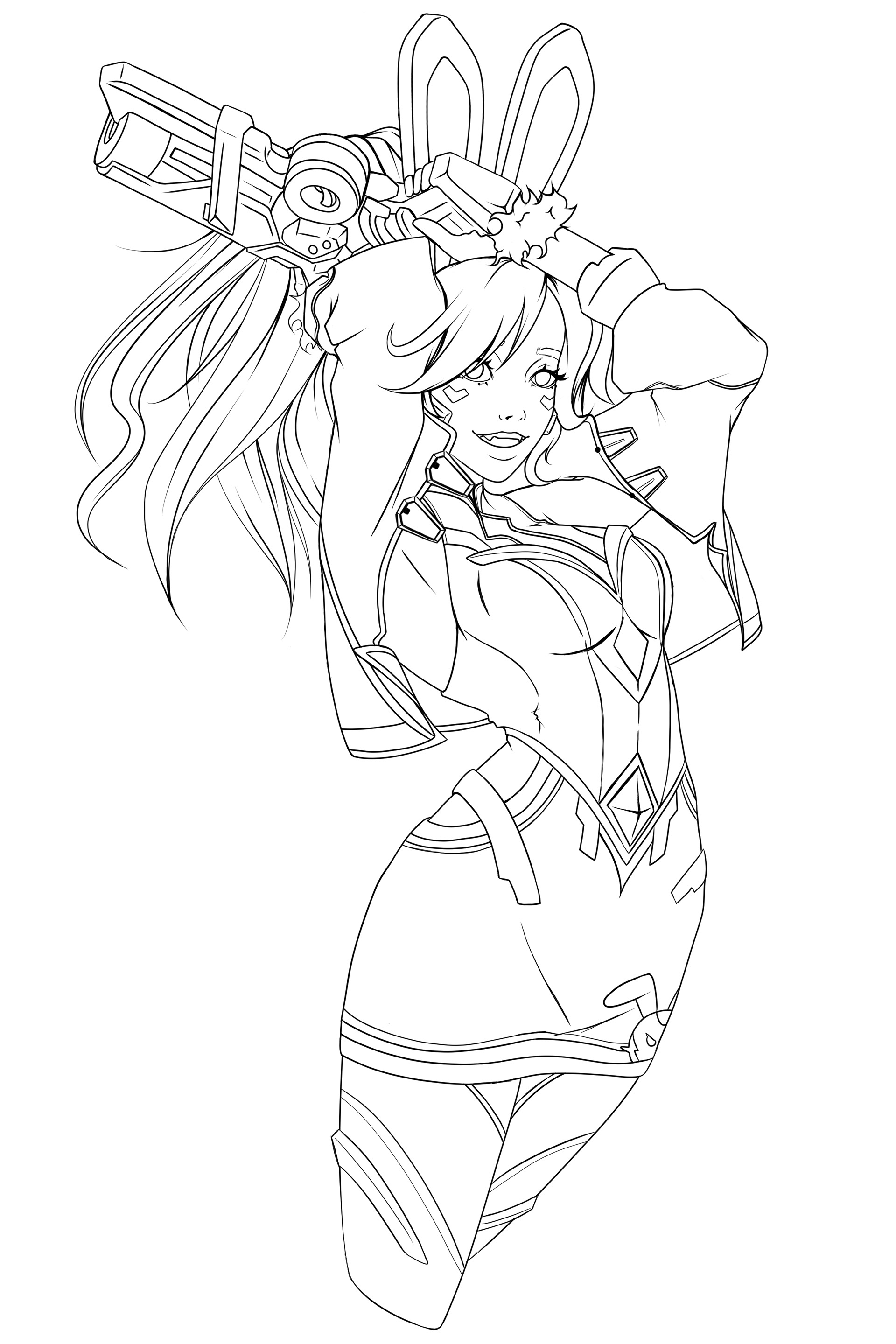 Lineart for Battle Bunny Miss Fortune - Clip Studio Paint - 2022