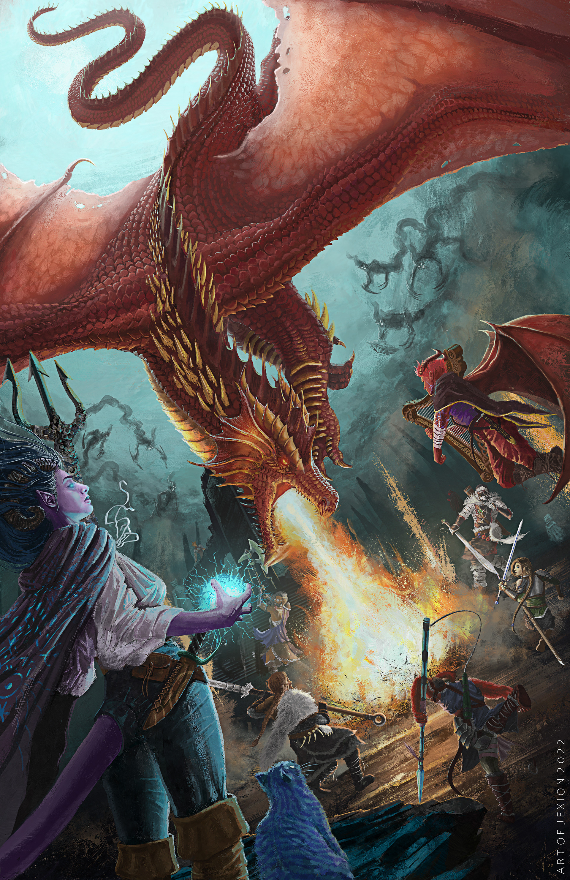 Versus The Ancient Red Dragon (Commission)