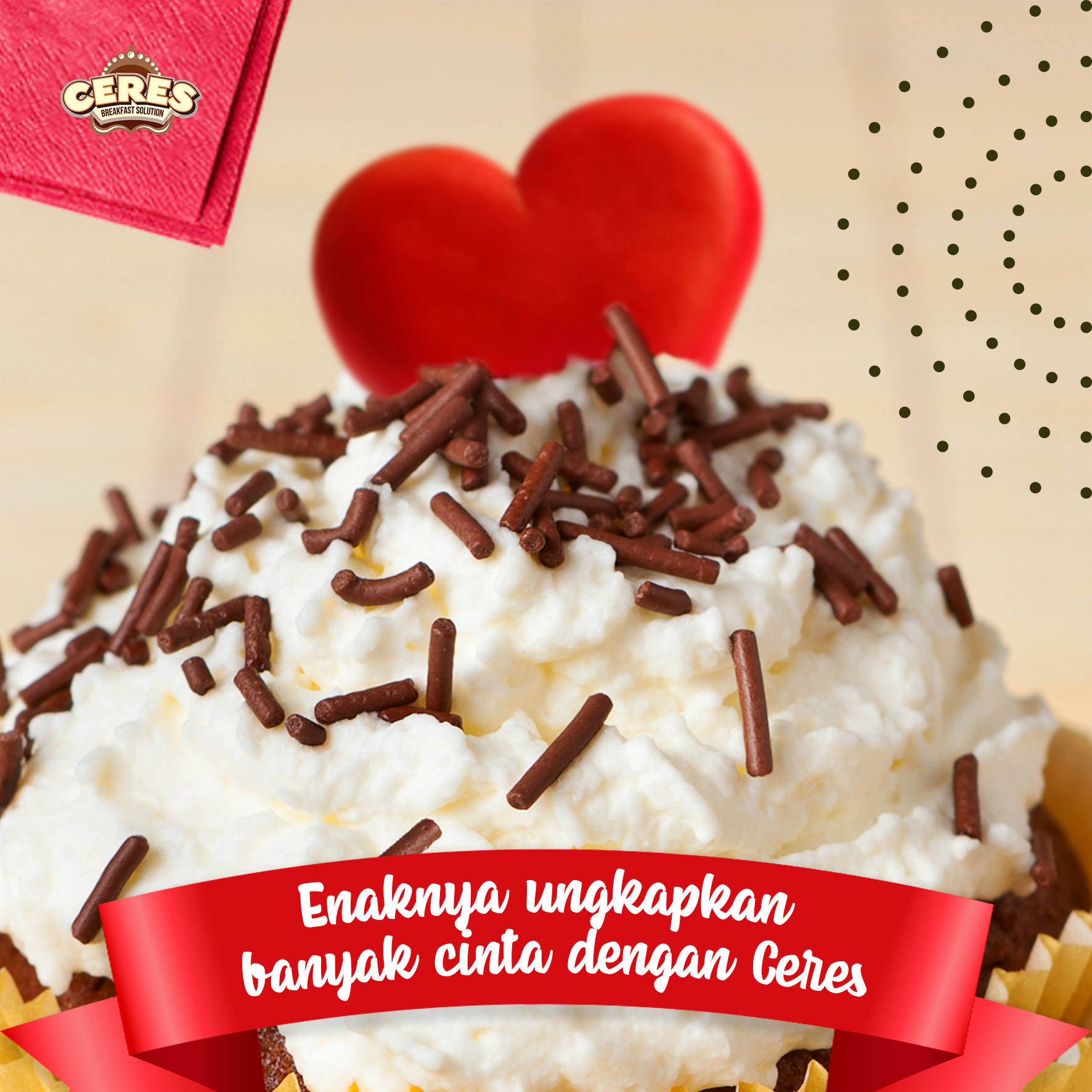 Social media content for Ceres chocolate brand