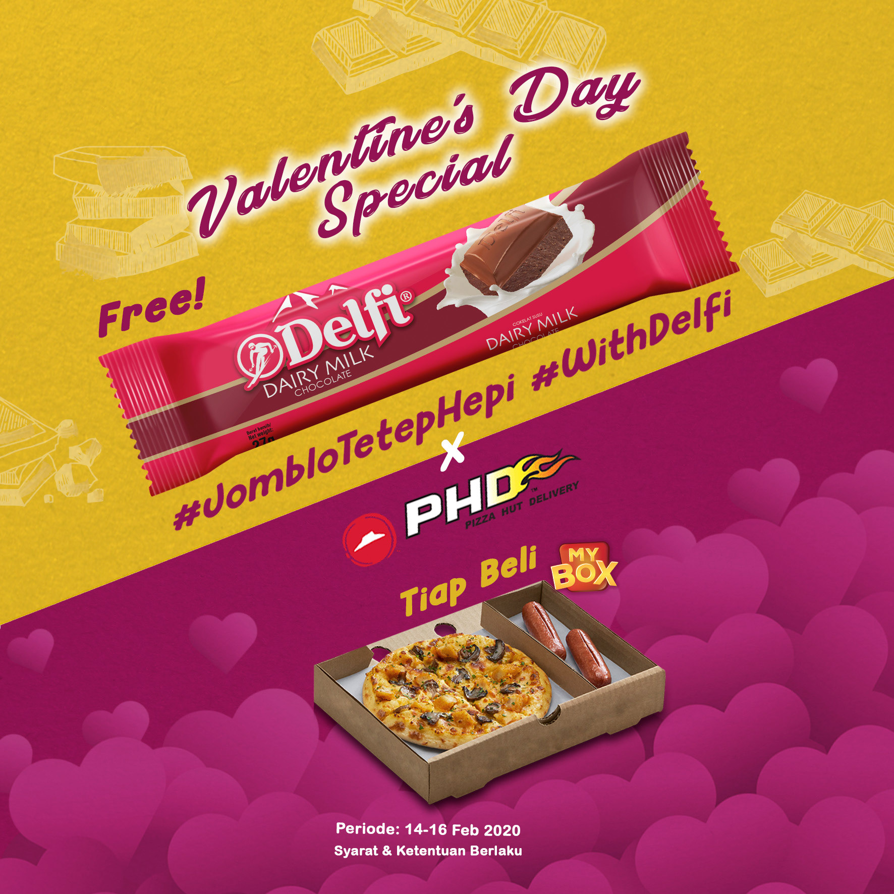 Social media content for the Delfi chocolate brand