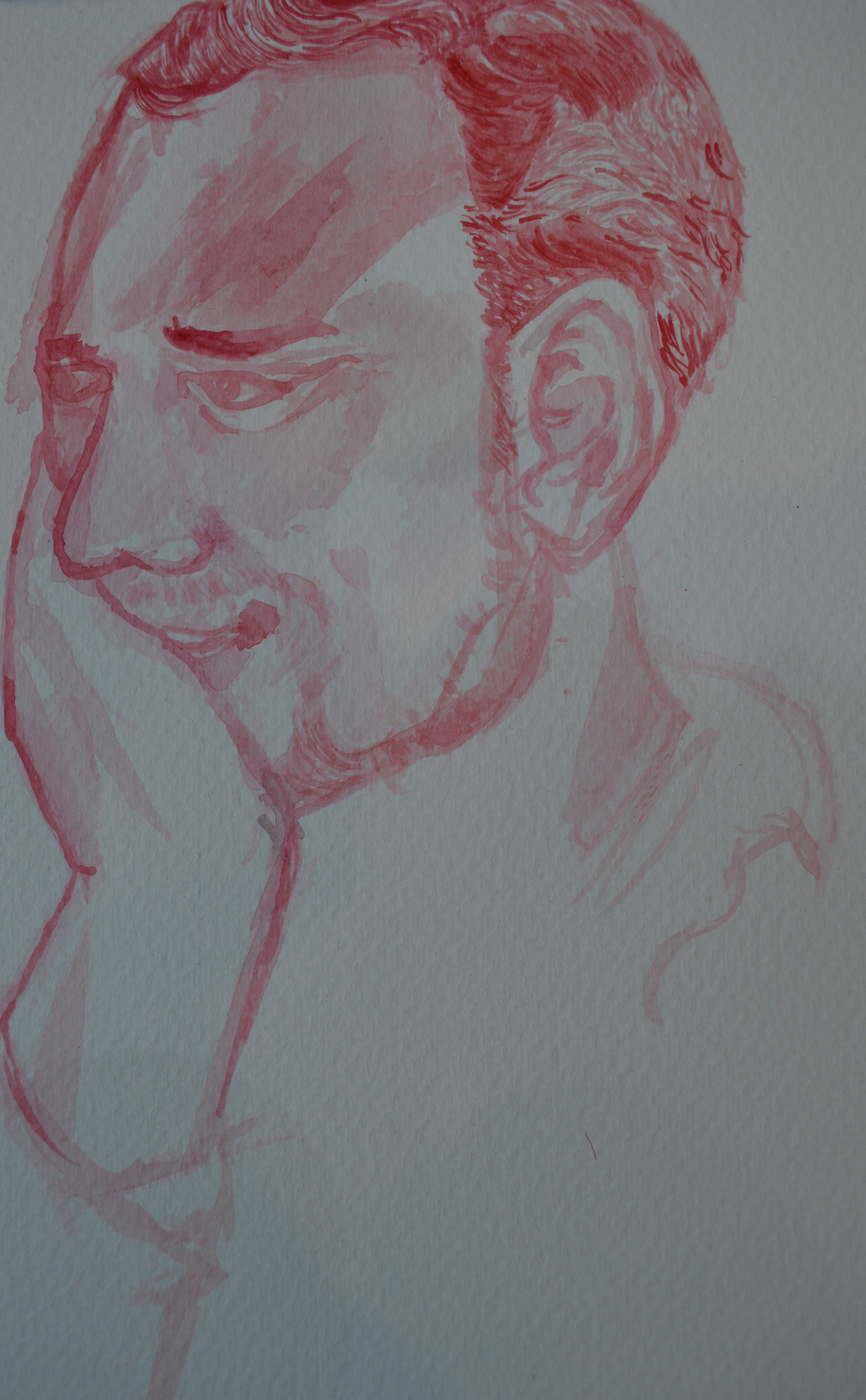 Deborah Ajia - mans portrait in watercolours - london artists