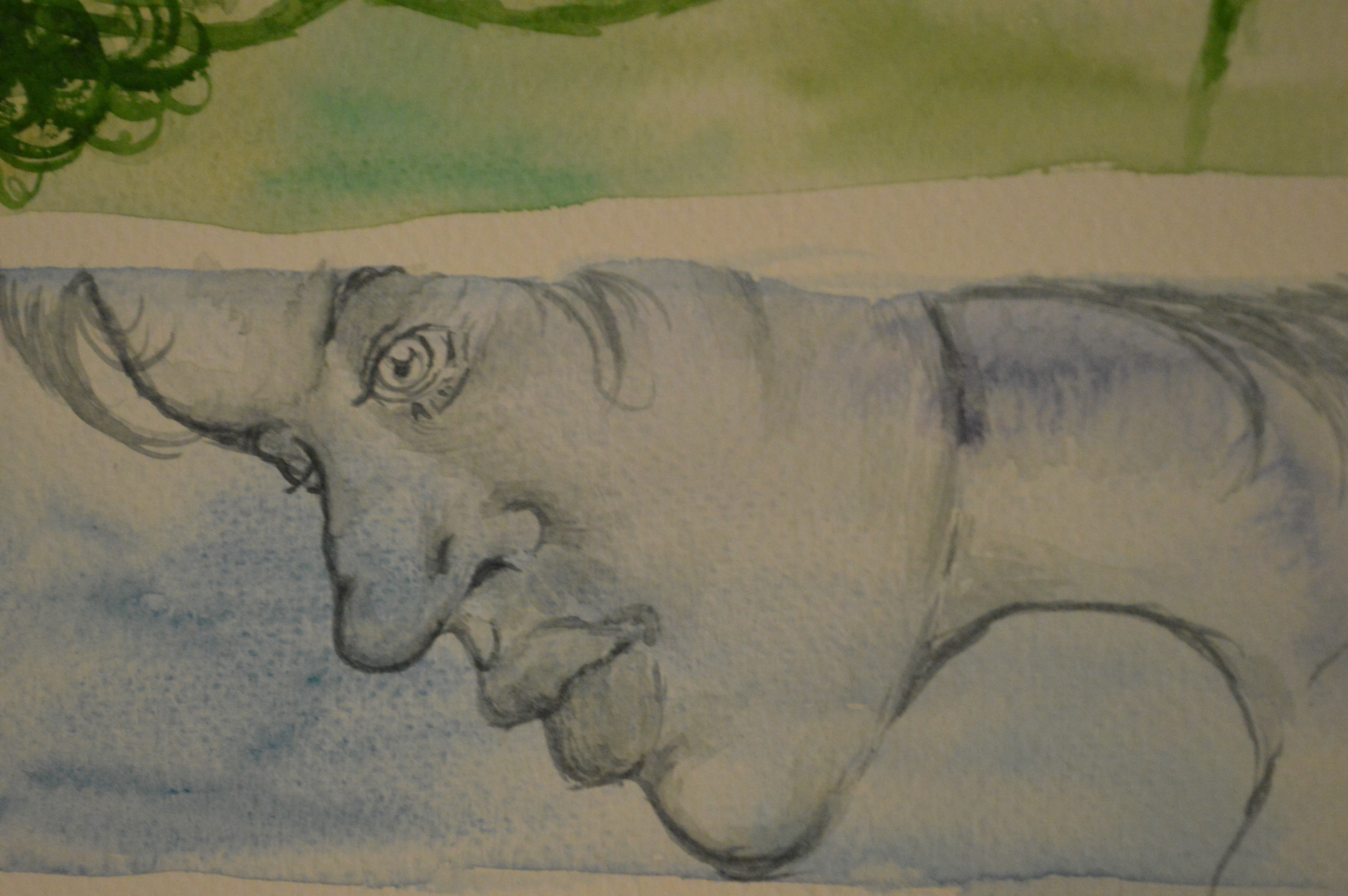 Womans face in watercolours - Deborah Ajia drawing