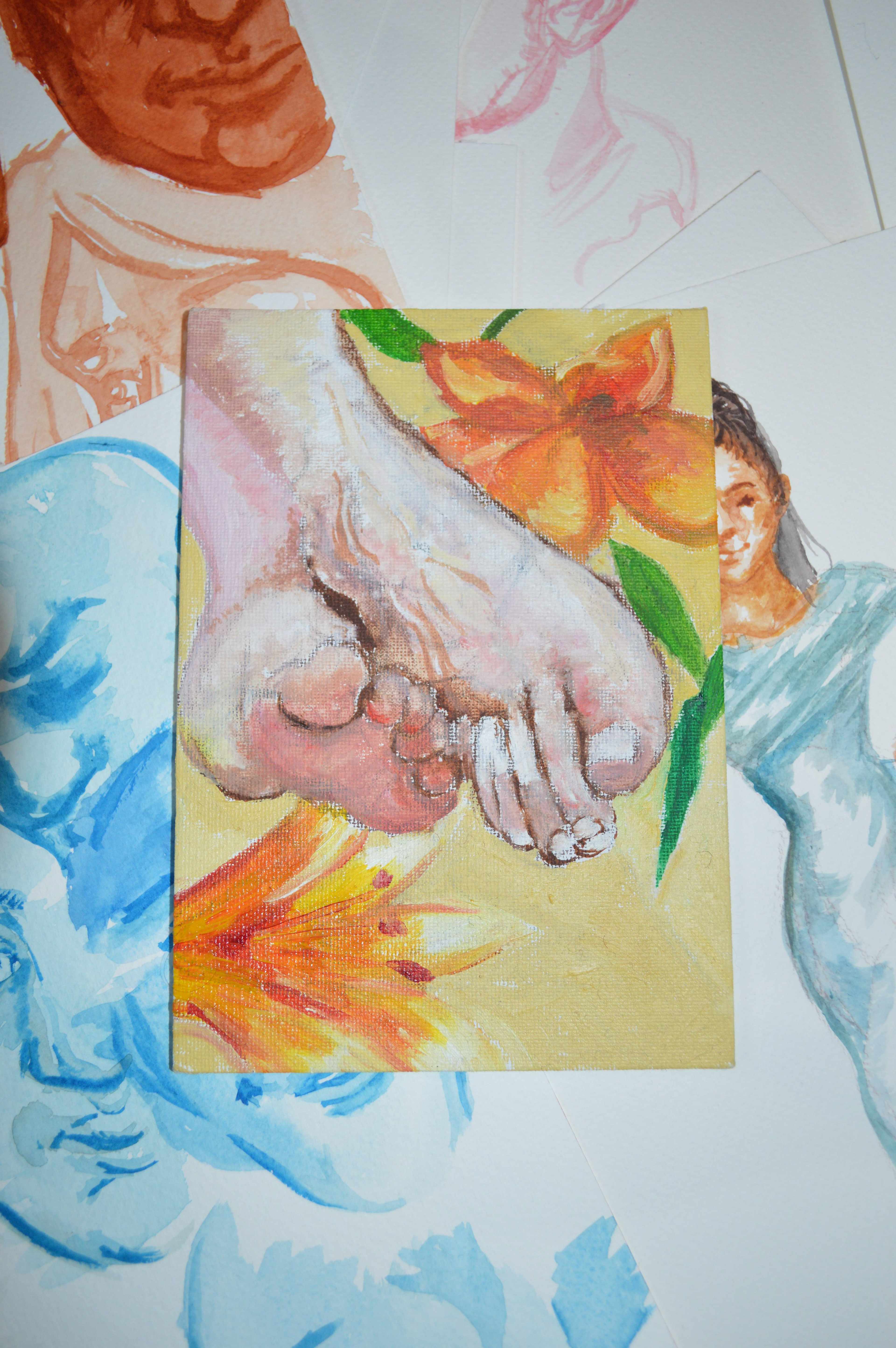 Deborah Ajia - Feet painting - oil painting