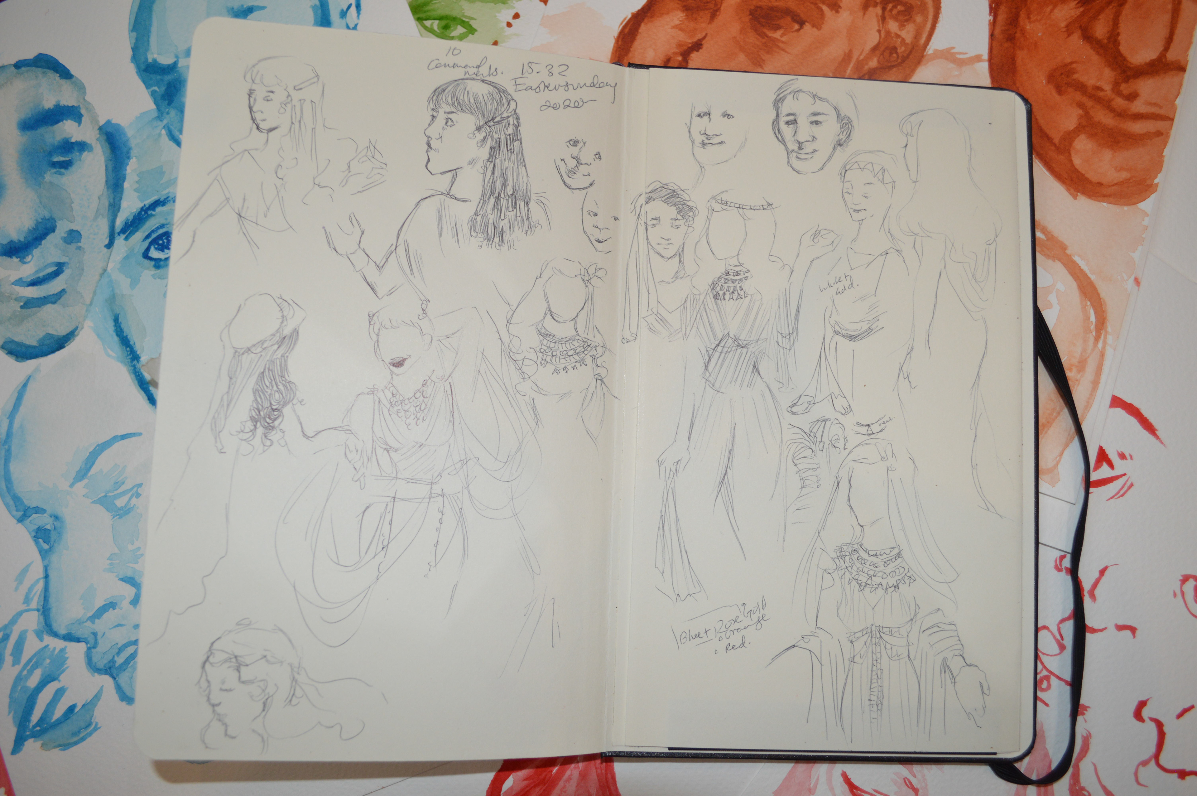 Deborah Ajia sketchbook in black biro