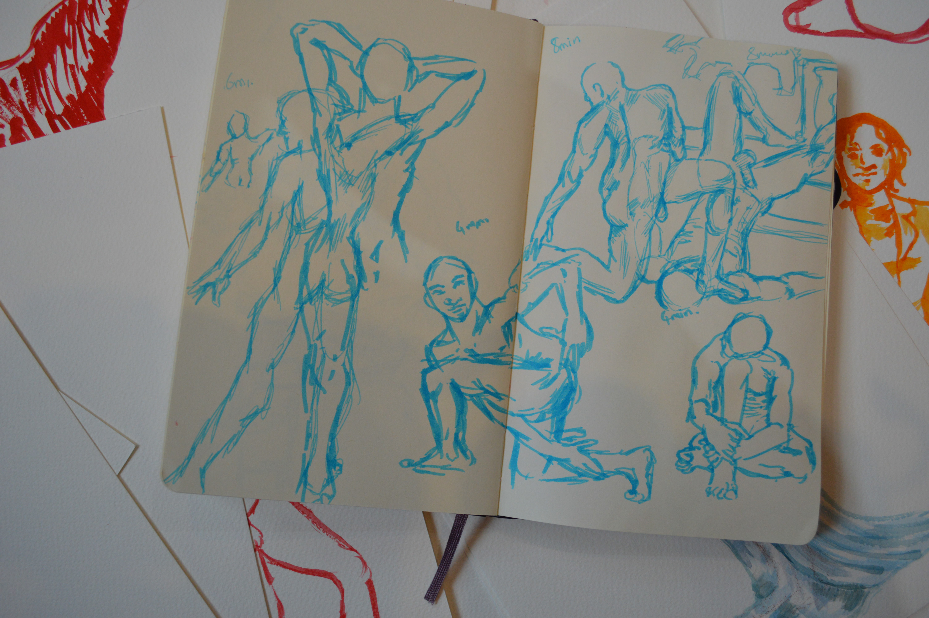 Deborah Ajia - Blue life drawings - sketchbook