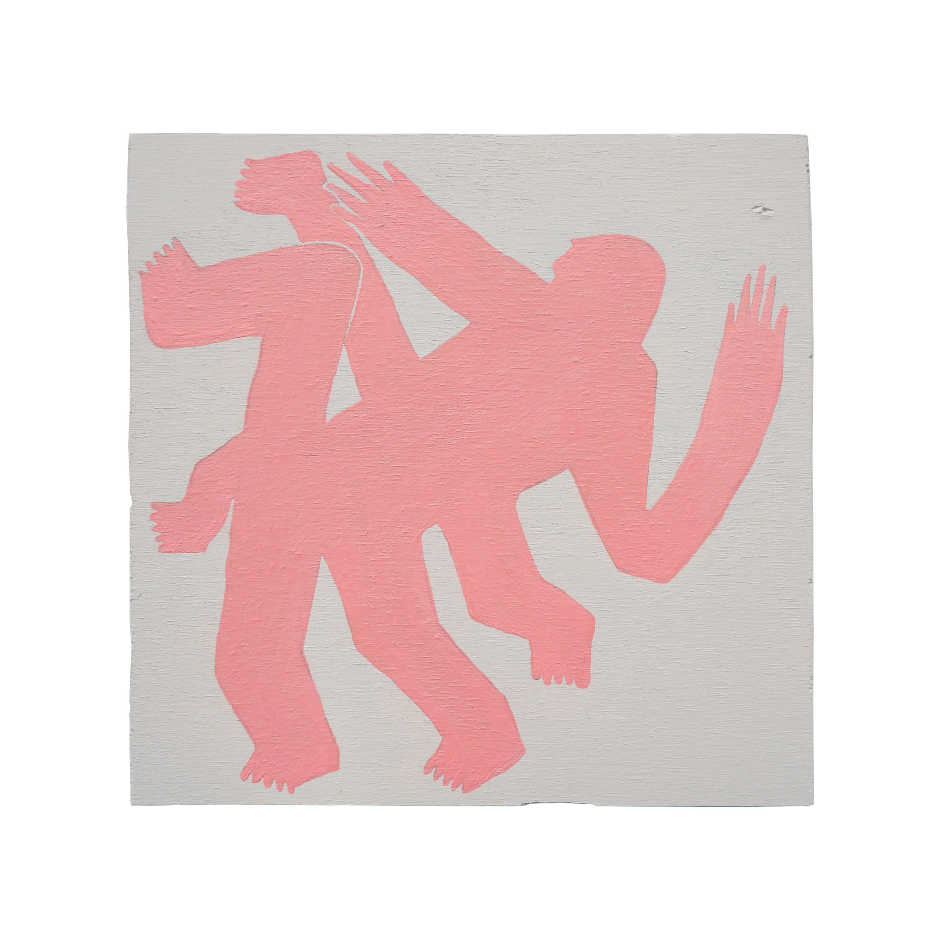 'Spelen' 13 x 13 cm, olieverf en acrylverf op resthout