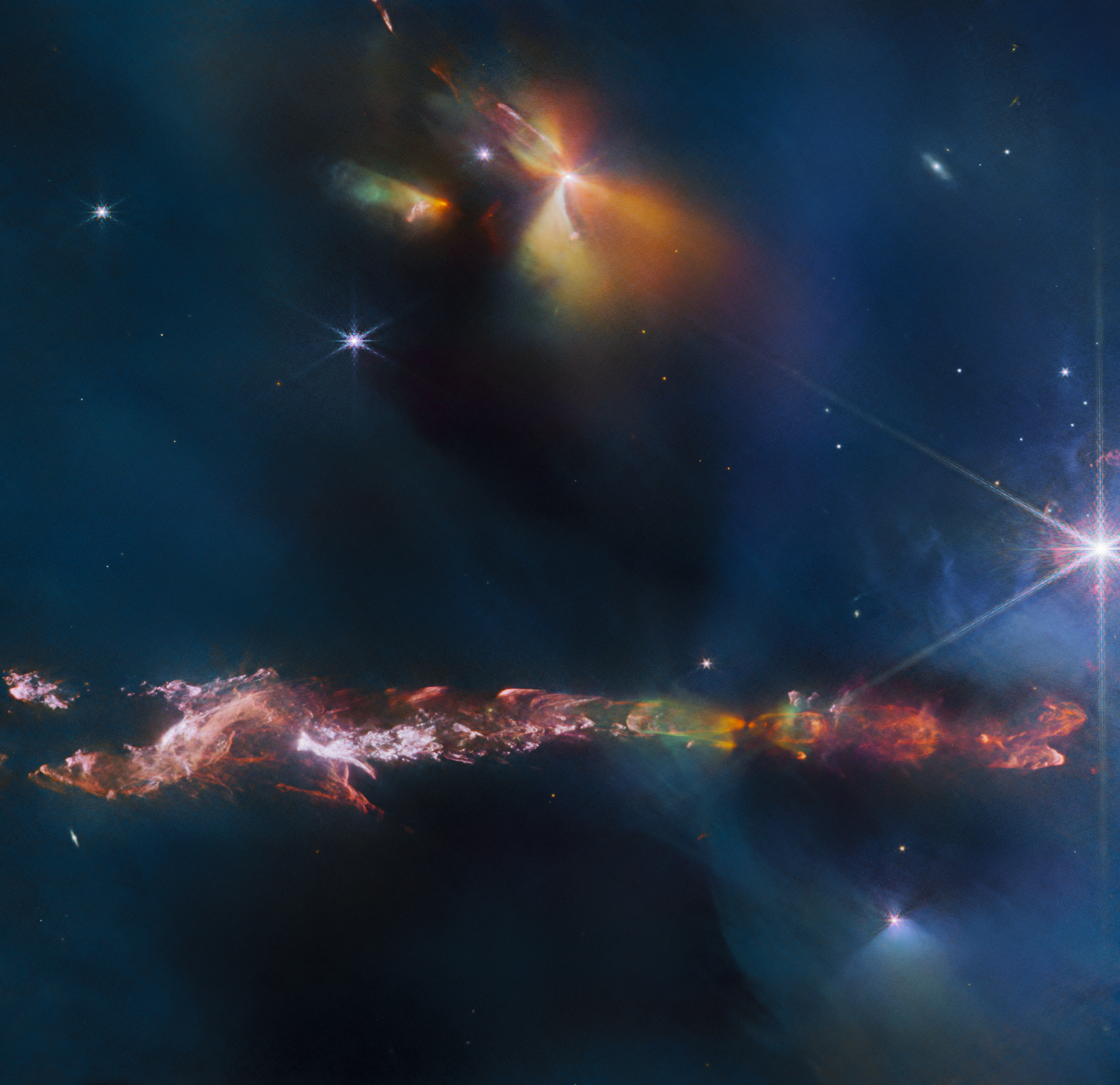 A prominent protostar in Perseus Credit: ESA/Webb, NASA & CSA, T. Ray (Dublin Institute for Advanced Studies)