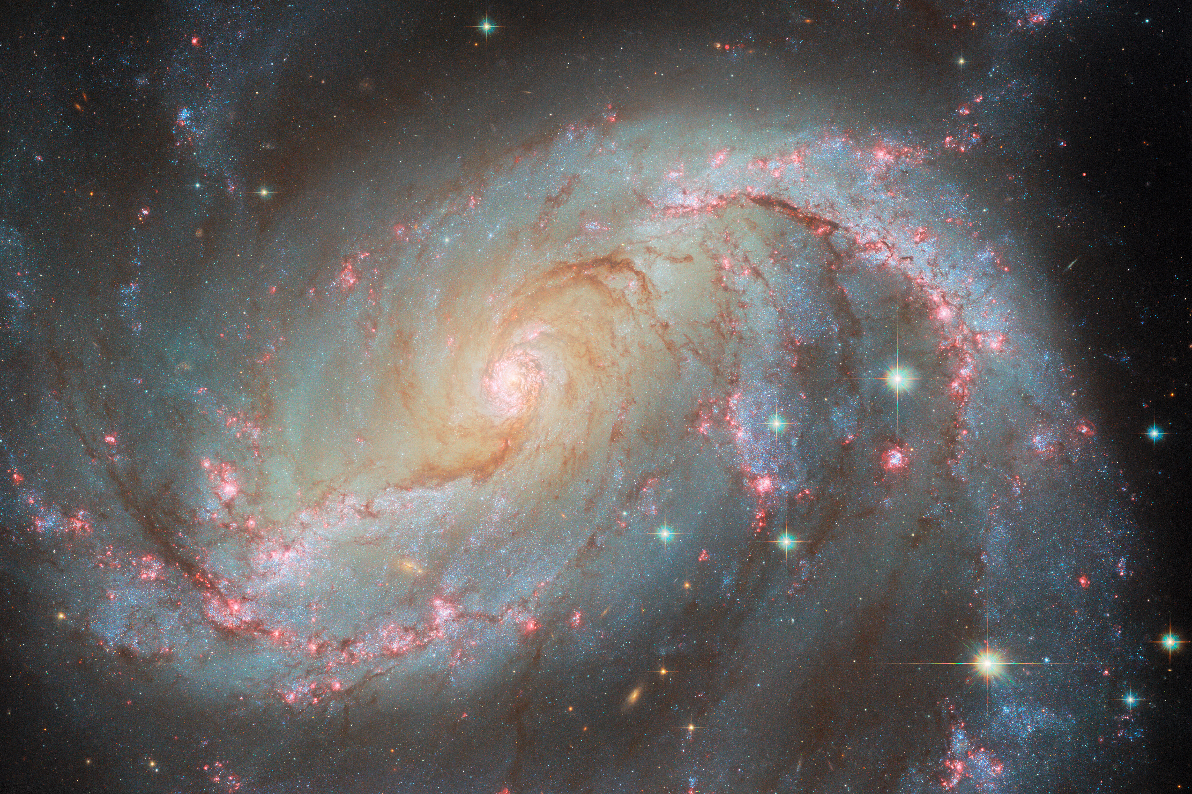 Galaxy light show - Credit: ESA/Hubble & NASA, O. Fox, L. Jenkins, S. Van Dyk, A. Filippenko, J. Lee and the PHANGS-HST Team, D. de Martin (ESA/Hubble), M. Zamani (ESA/Hubble)