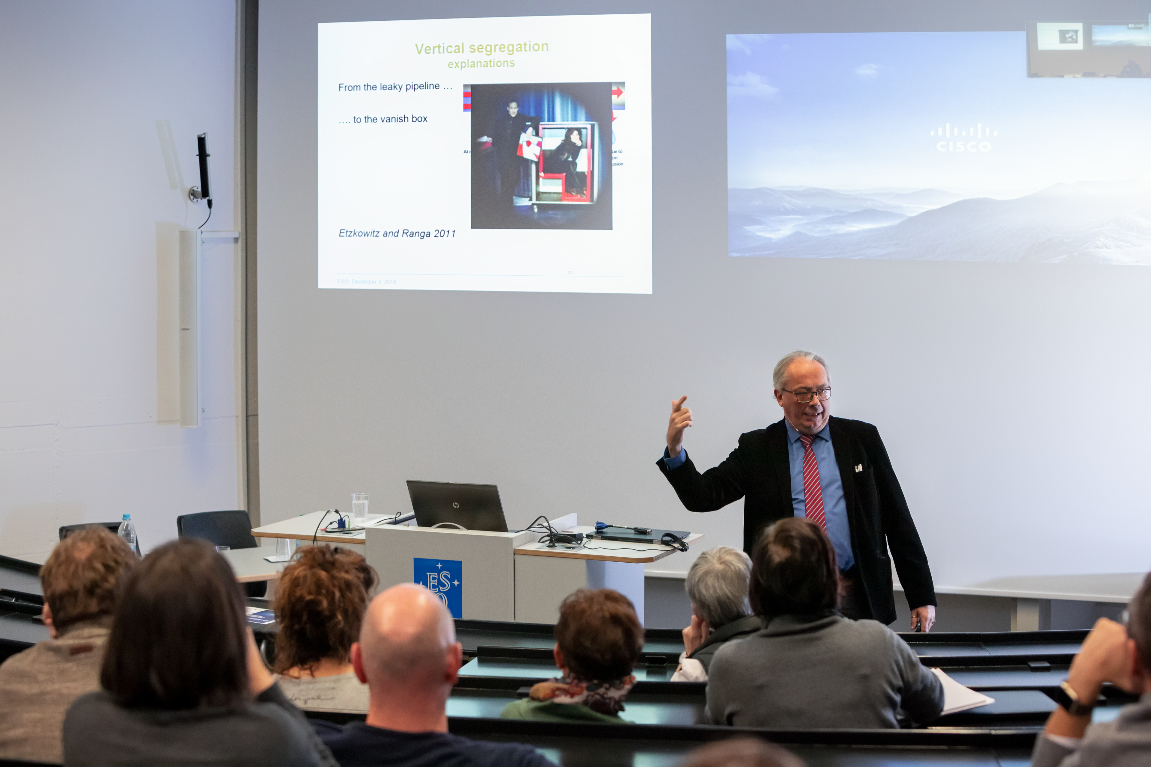 Professor Tomas Brage from Lund University, Sweden is giving a talk about gender equality in physics to ESO staff in Garching. In addition to his research in Laboratory Astrophysics and Computational Atomic Physics, Professor Brage has been actively involved in improving physics education over the last 15 years, and regularly gives talks on "gender and physics" around Europe.