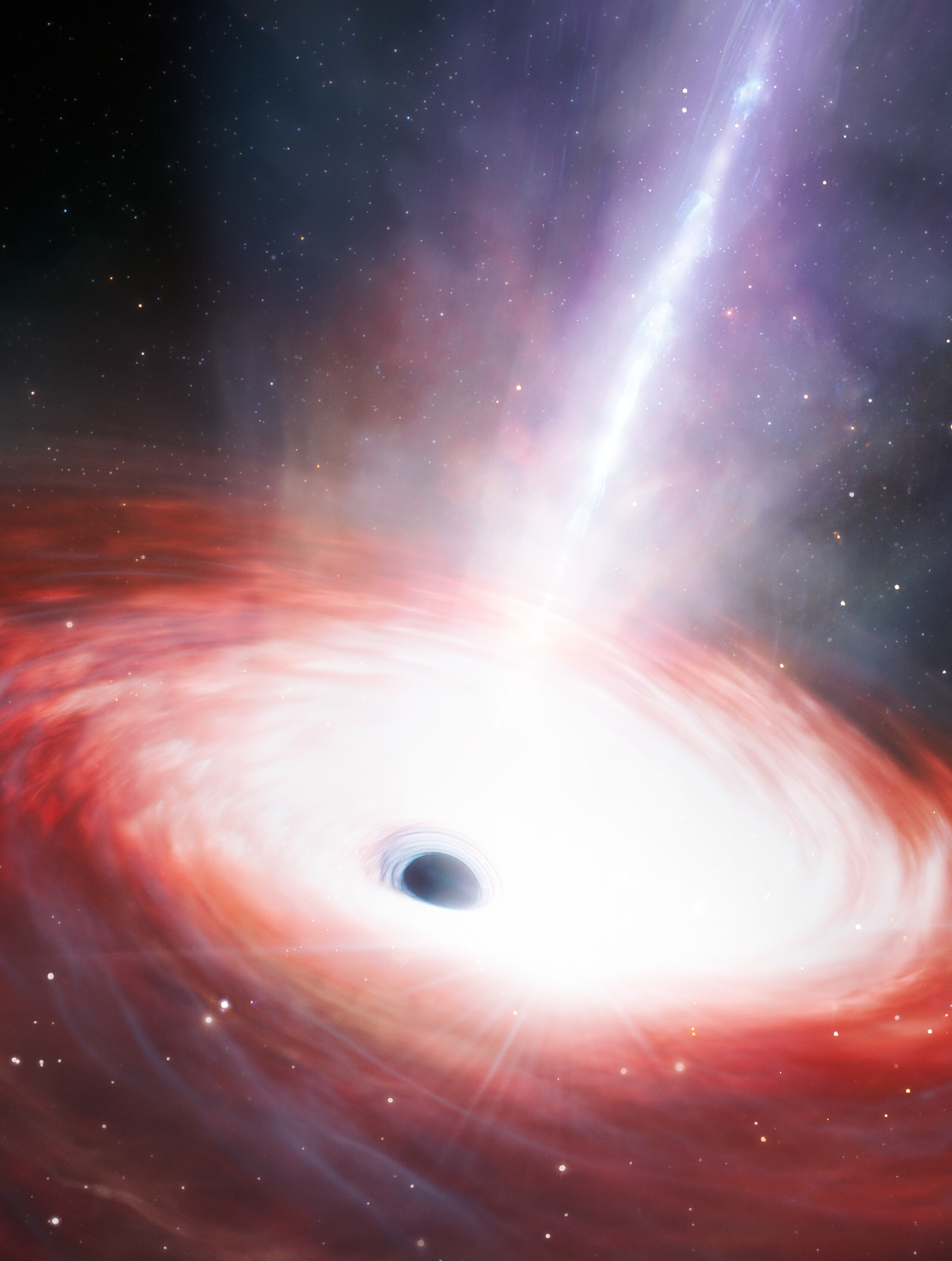 Artist’s Impression of Black Hole LID-568 / Credit: NOIRLab/NSF/AURA/J. da Silva/Mahdi Zamani
