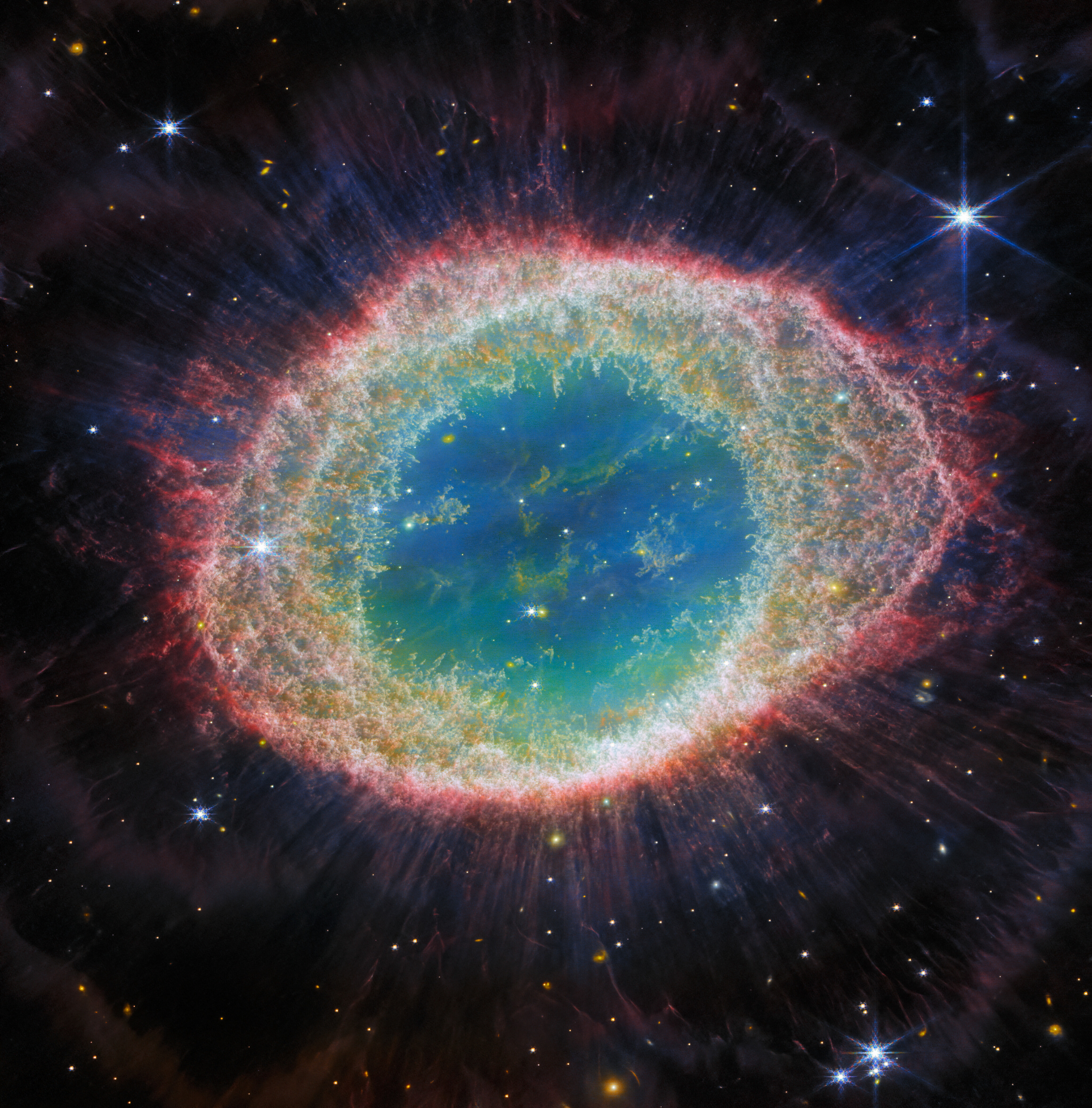Webb captures detailed beauty of Ring Nebula (NIRCam image) Credit: ESA/Webb, NASA, CSA, M. Barlow, N. Cox, R. Wesson