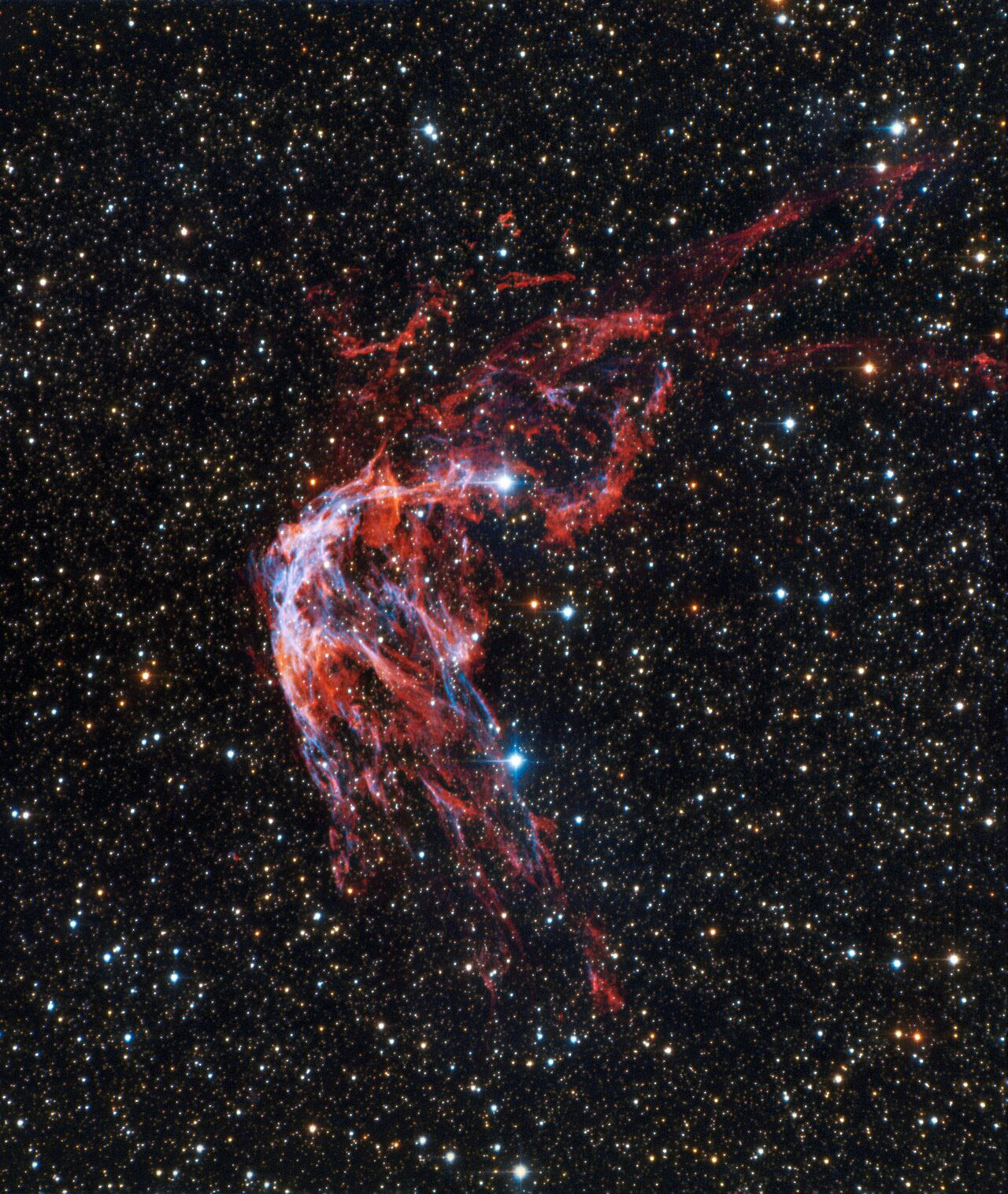 The SMARTS 0.9-meter Telescope at Cerro-Tololo International Observatory (CTIO), a Program of NSF’s NOIRLab, has captured an echo of the past in this gorgeous Image of the Week. RCW 86 is a literal shell of its former self, the gaseous remnant of a supernova. Some 11,000 years ago a white dwarf, itself the core of a former star, became too massive and spectacularly exploded in a Type Ia supernova. Shockwaves reverberated through space, pushing the gas outward, whereupon it formed the multi-layered “bubble” we see today. Besides being a spectacular stellar object, the remnant may have been created by the earliest recorded supernova, observed by Chinese astronomers in 185 AD in the same area between the constellations Circinus and Centaurus.  Credit: CTIO/NOIRLab/NSF/AURA/T.A. Rector (University of Alaska Anchorage/NSF’s NOIRLab) Image processing: T.A. Rector (University of Alaska Anchorage/NSF’s NOIRLab), M. Zamani (NSF’s NOIRLab) & D. de Martin (NSF’s NOIRLab) 