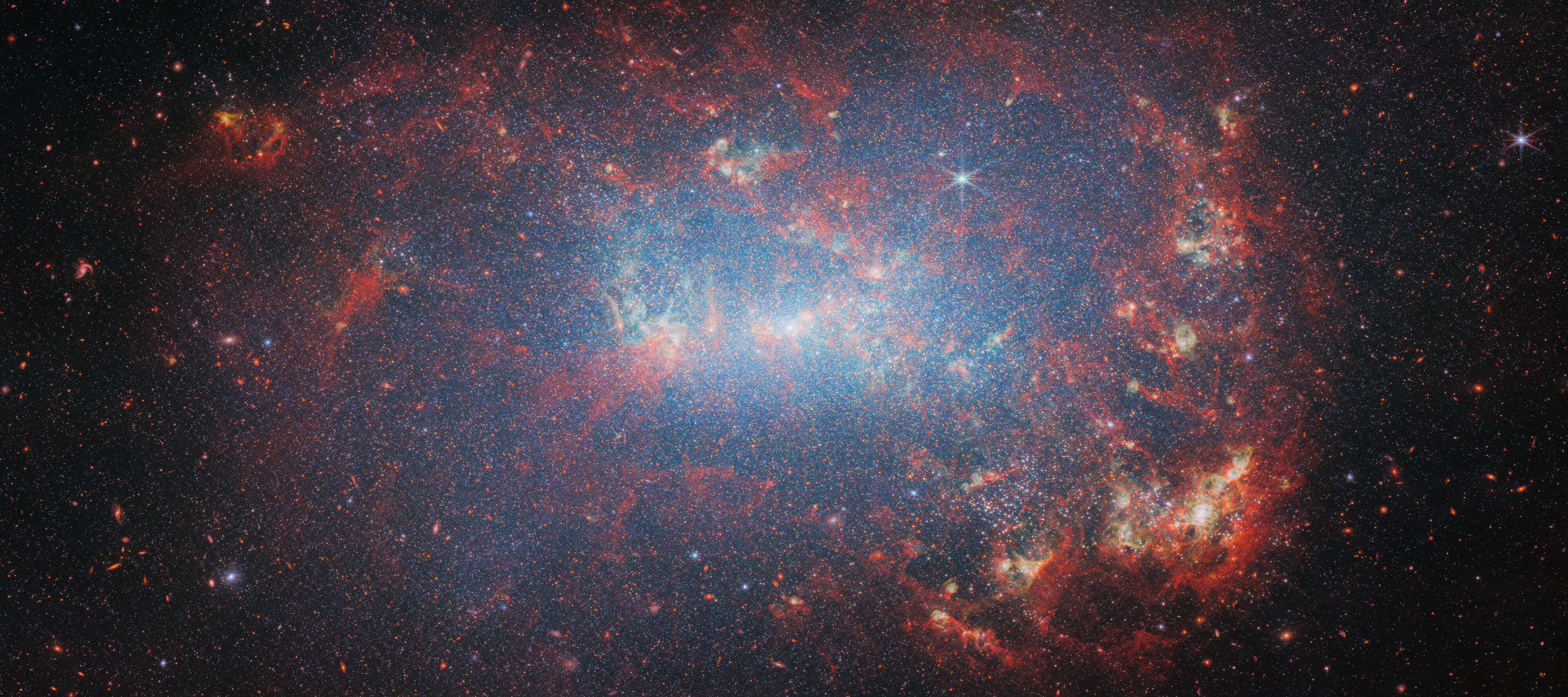 NGC 4449 (NIRCam) - Credit: ESA/Webb, NASA & CSA, A. Adamo (Stockholm University) and the FEAST JWST team