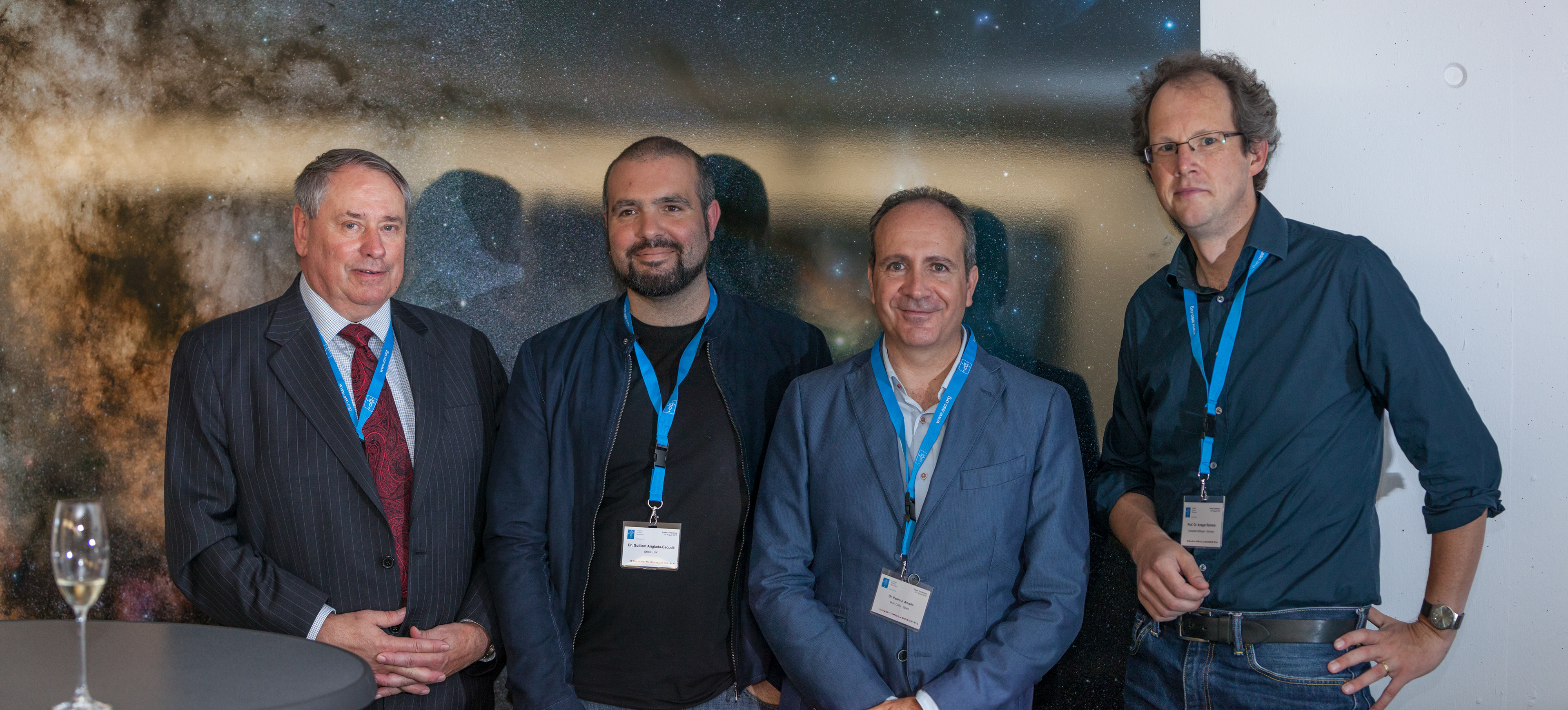 On 24 August 2016 at 13:00 CEST, ESO hosted a press conference at its Headquarters in Garching, near Munich, Germany. Seen in this picture, from left to right: Dr. S. Pete Worden, Dr. Guillem Anglada-Escudé, Dr. Pedro J. Amado and Prof. Dr. Ansgar Reiners.