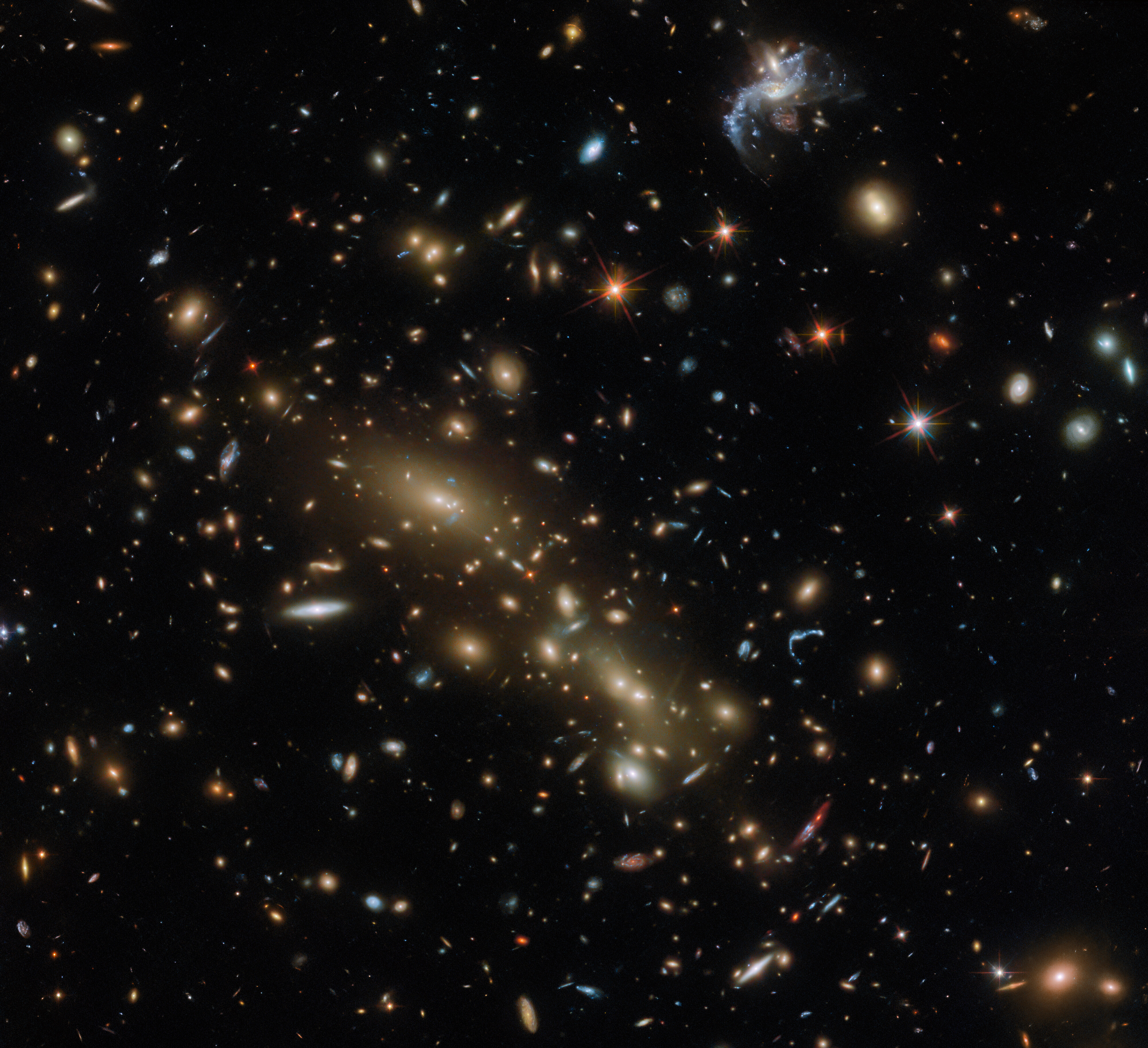 One cluster or two? - Credit: ESA/Hubble & NASA, G. Smith, H. Ebeling, D. Coe