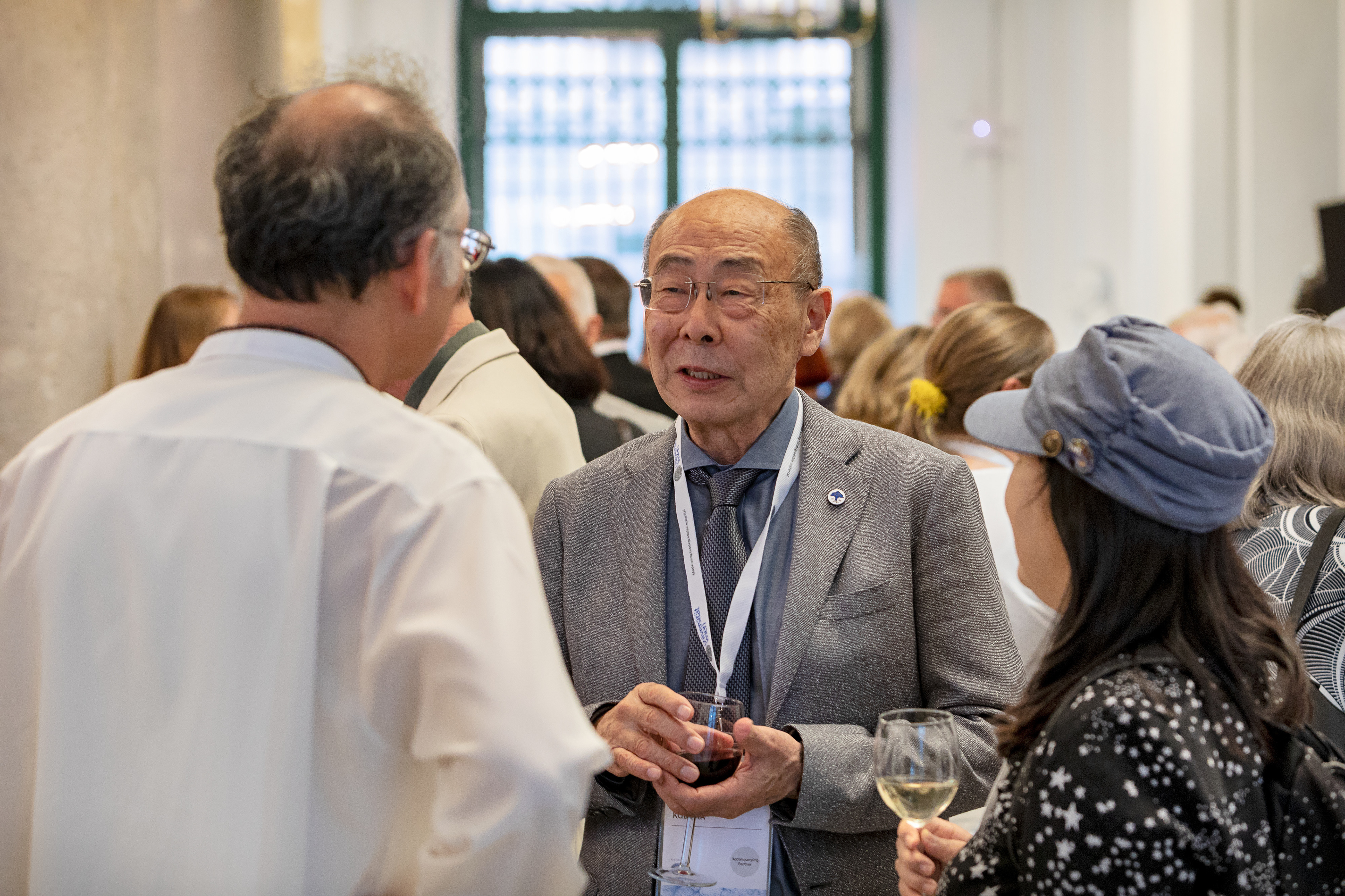 Physicist Takeshi Kodama has a conversation with astronomer Junichi Watanabe at the Austrian Academy of Sciences. Picture taken on 27 August 2018 in Vienna, Austria.