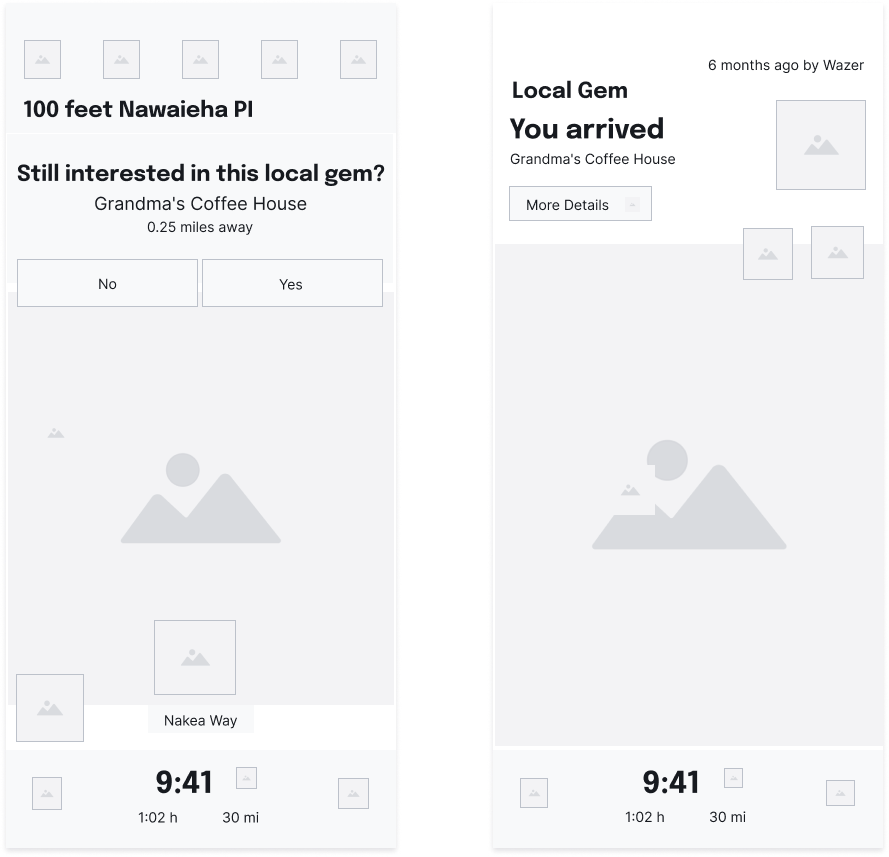During and Arrival Screens