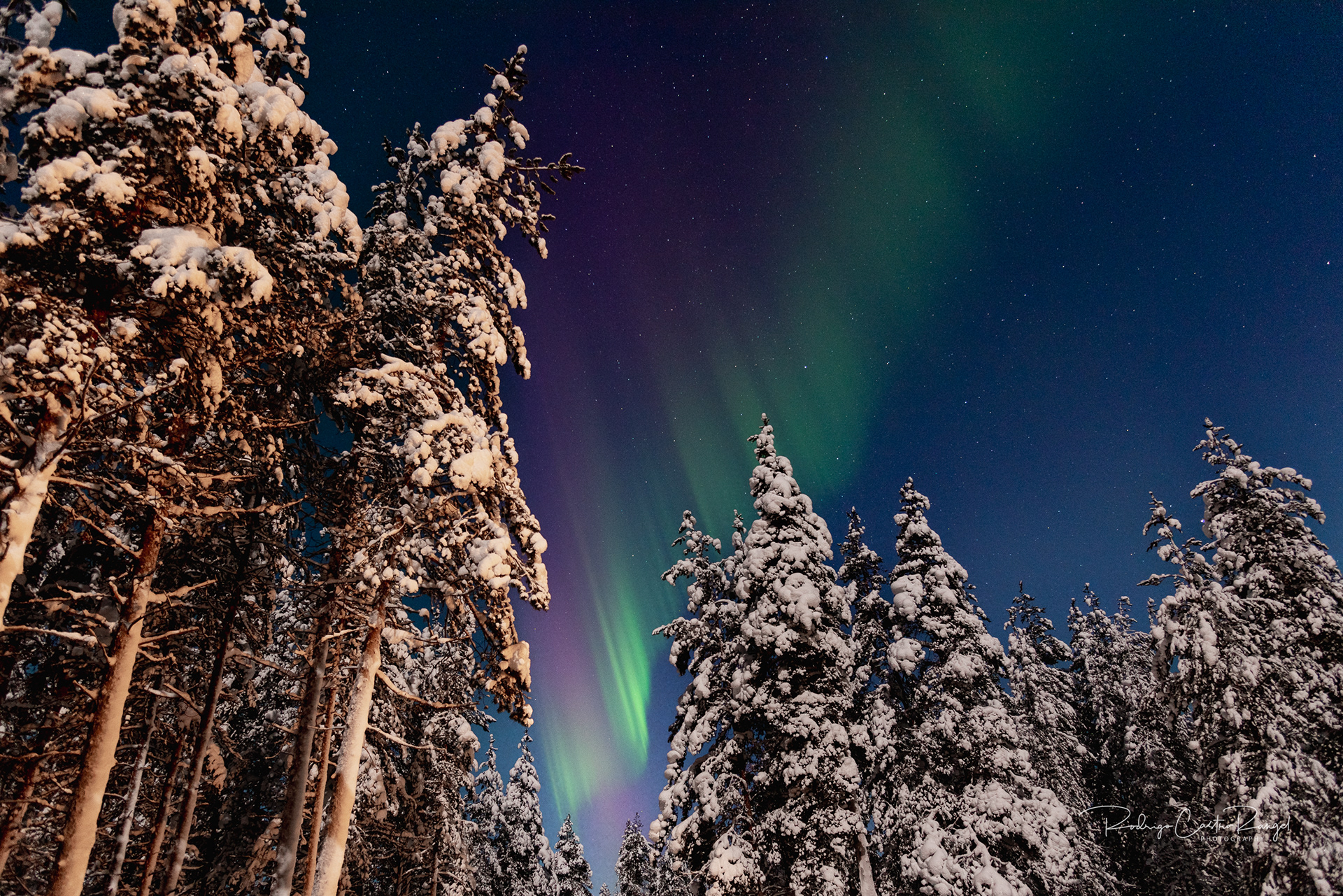 The Northern Lights During a Full Moon