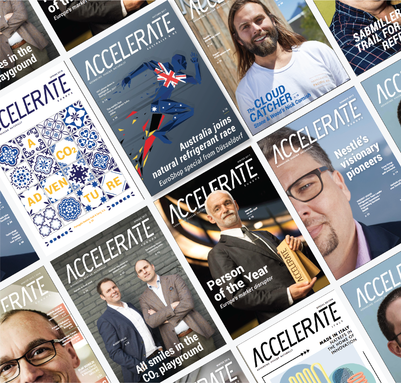 Accelerate magazines — global publication art direction process