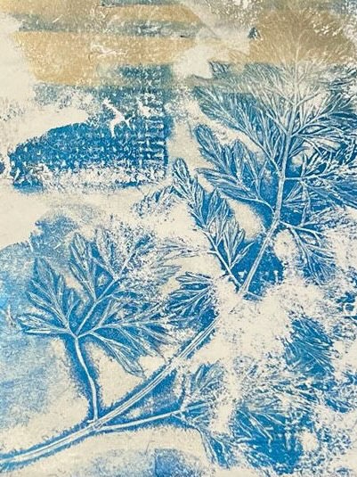 Gelli print with natural foraged items