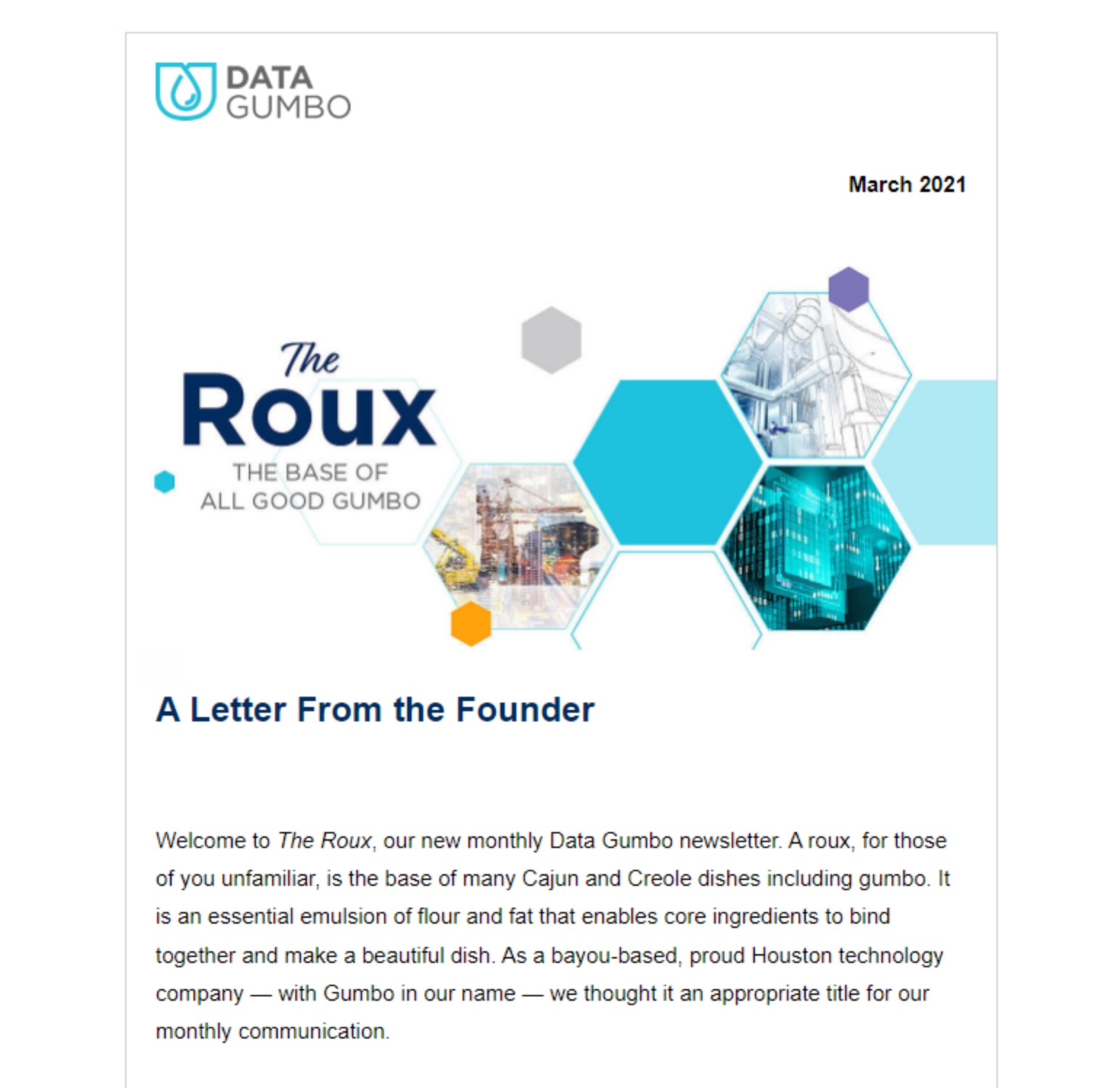 The Roux email newsletter design