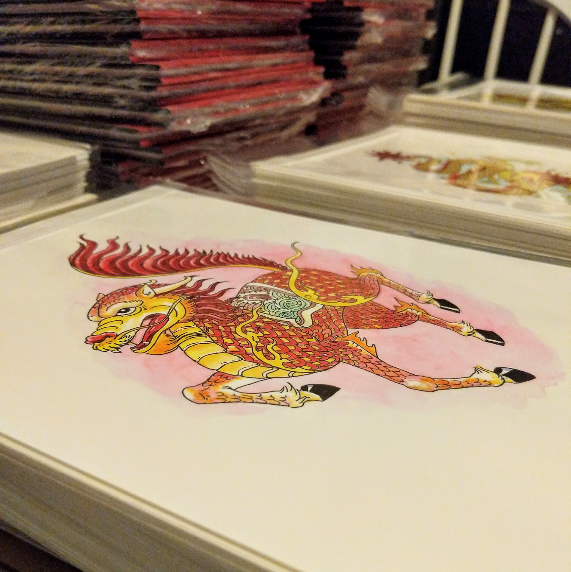 Packing art prints and art books for fulfillment