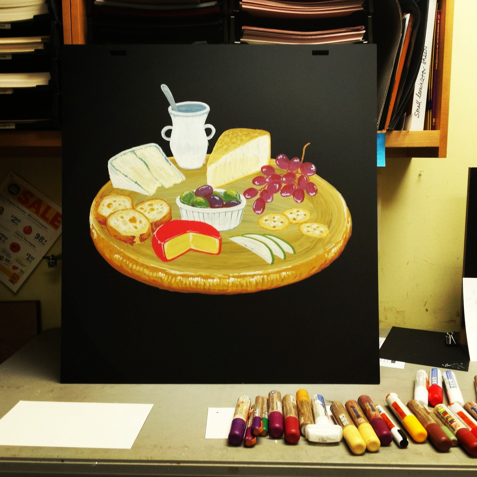 Chalk art for cheese department