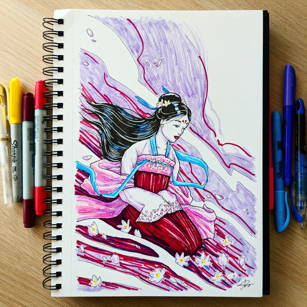 Chinese traditional dress illustration