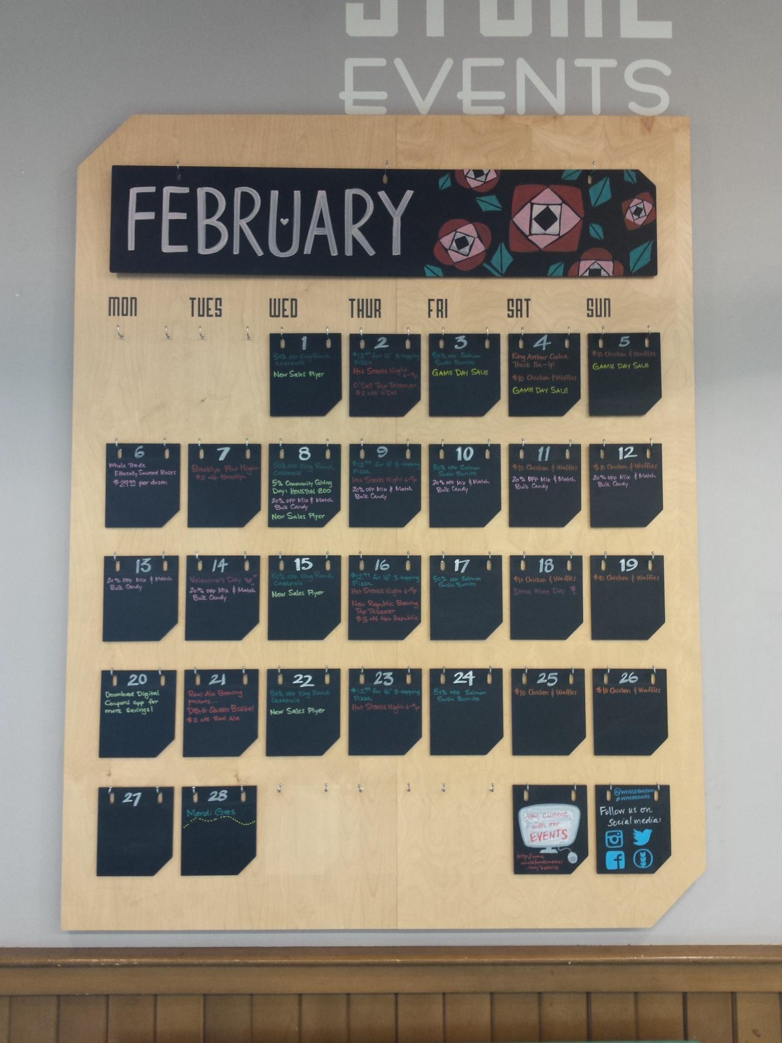 Chalk calendar