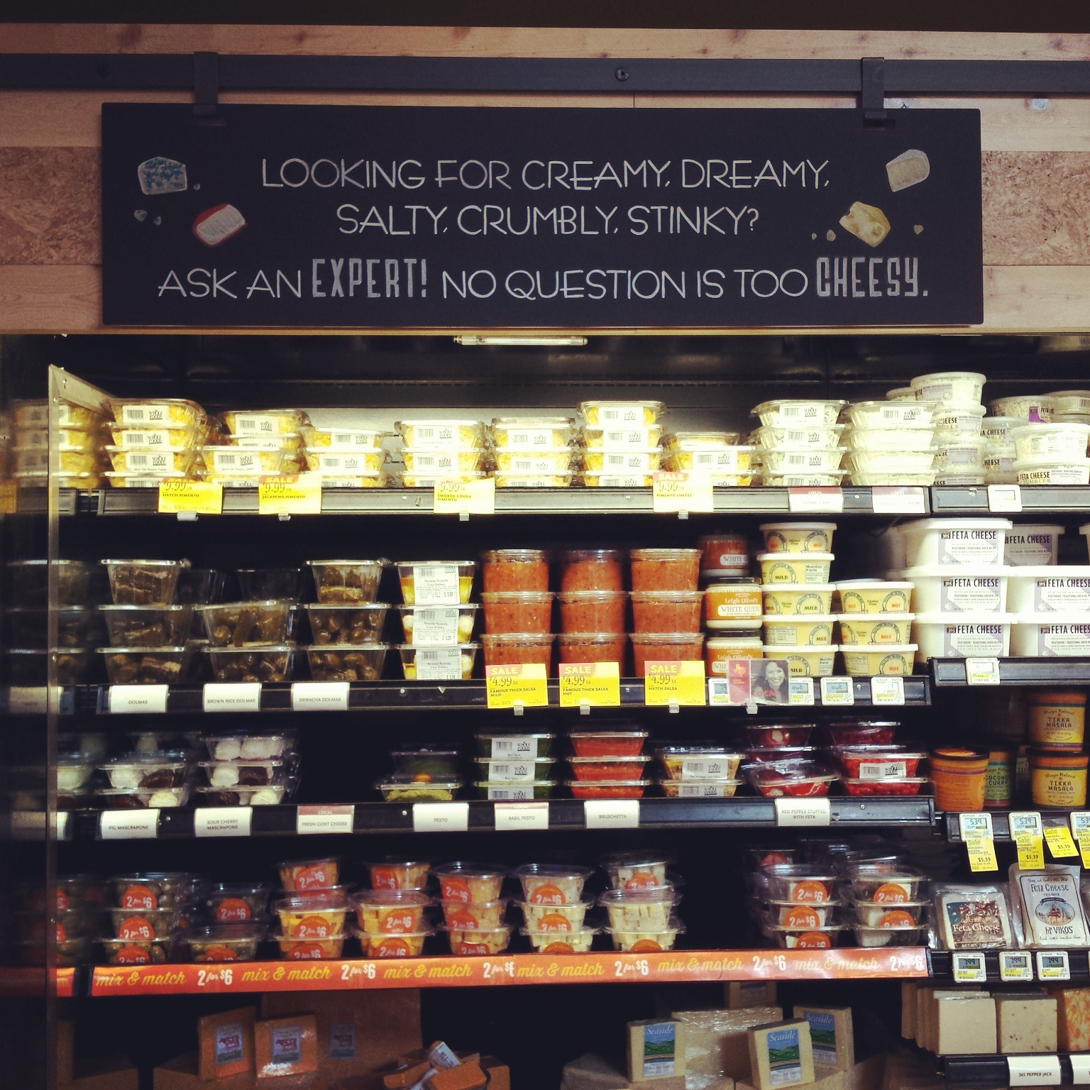 Chalk messaging for cheese department