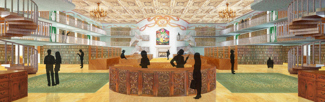 Rendering of Beauty and the Beast Library