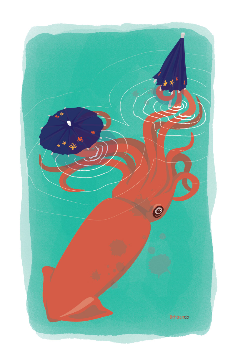 Illustration of giant squid