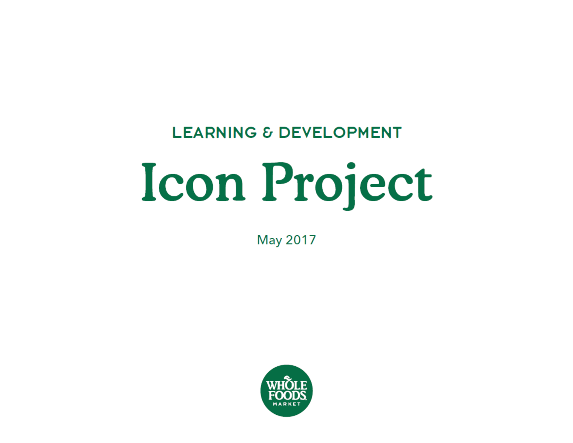 L&D Icon Project title page
