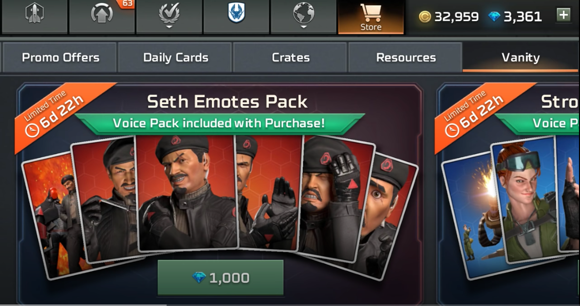 Emotes in the Store