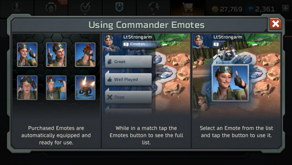 Emotes Info Panel