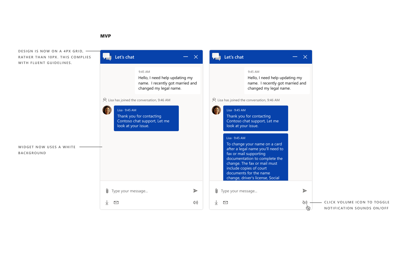 Sound notifications for customer chat.