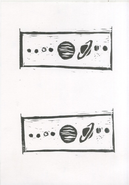 Original Linocut for stamp design