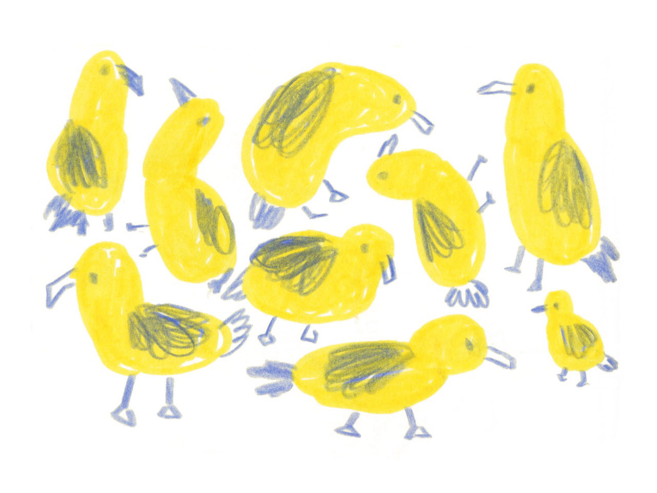 Seagulls made from funky shapes