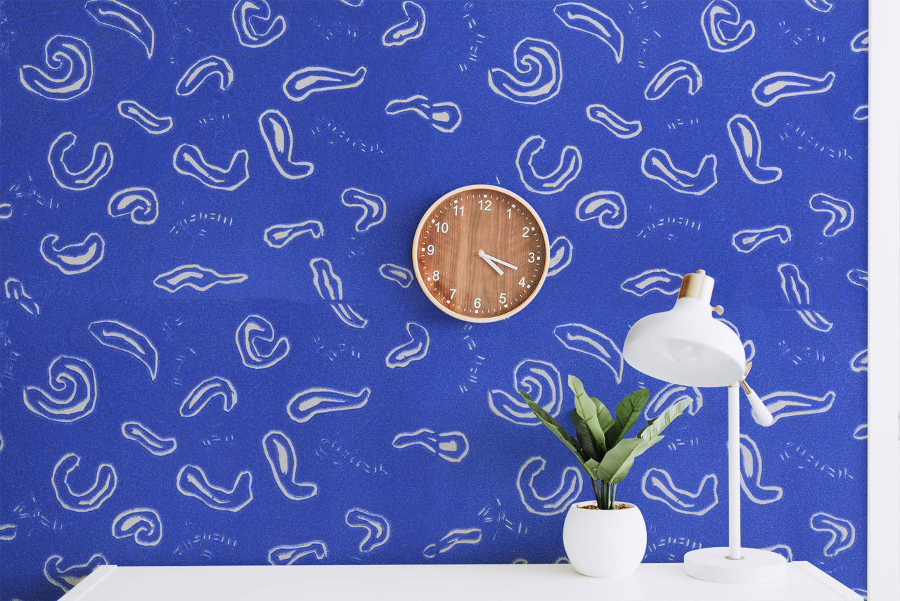 Plankton lino wallpaper mockup