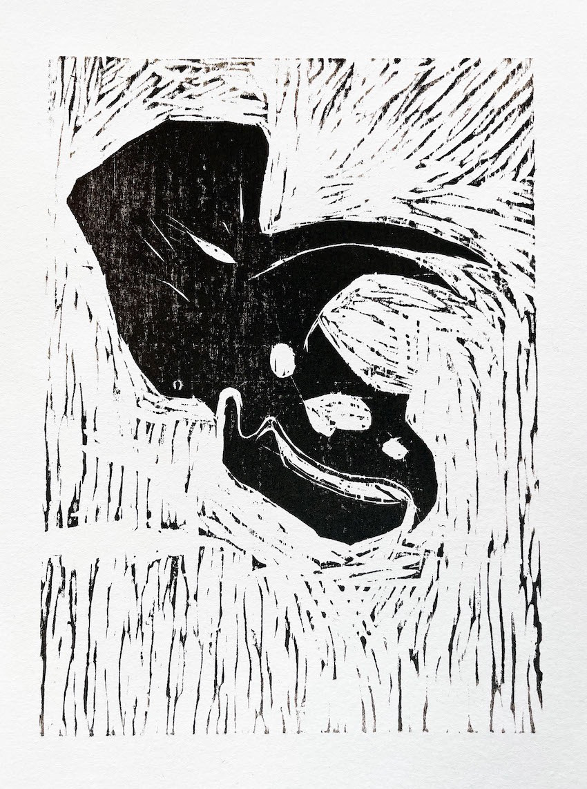 Triceratops Skull - Woodcut