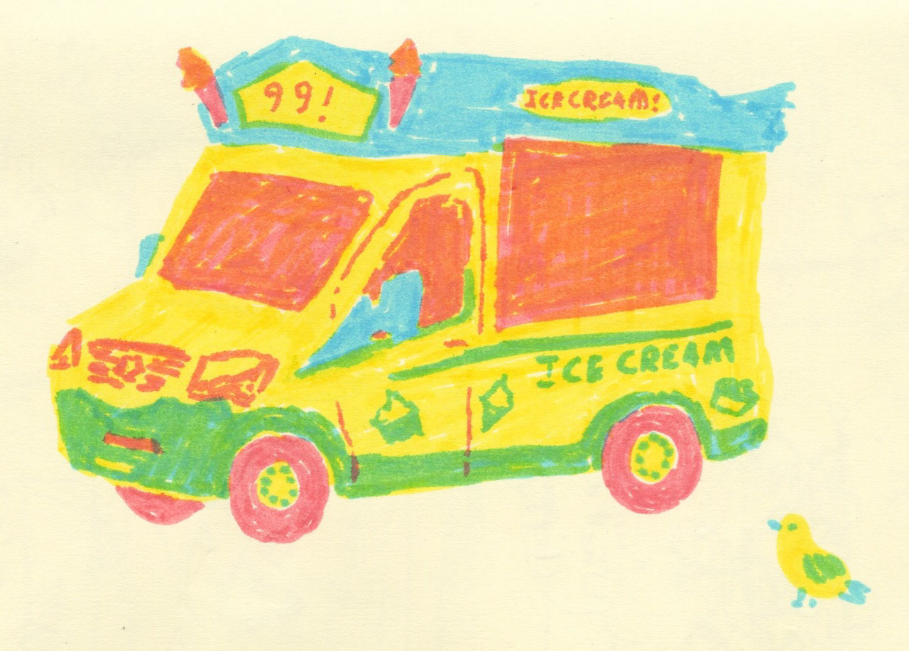 Three colour ice cream van design