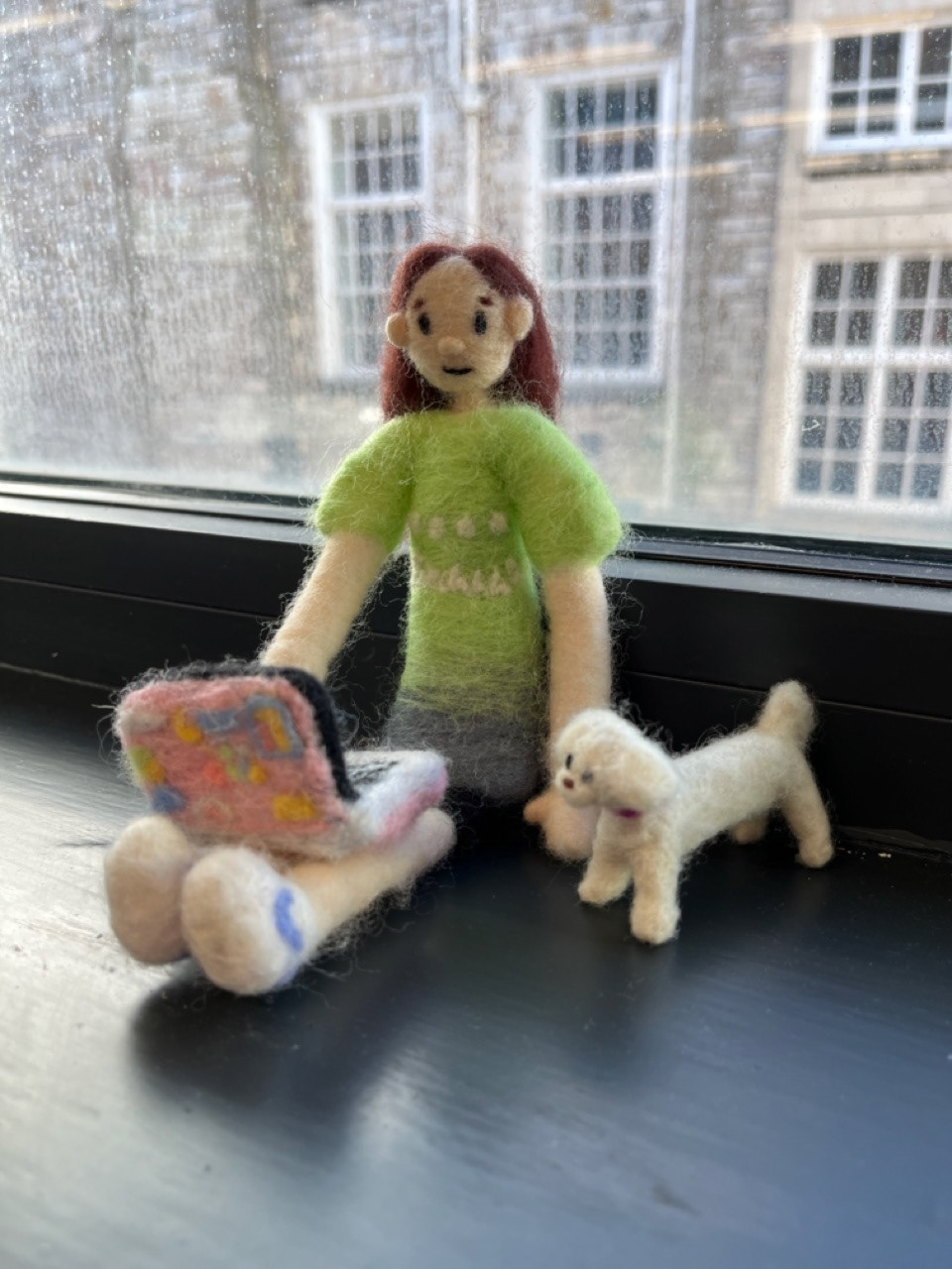 Needle felted self portrait