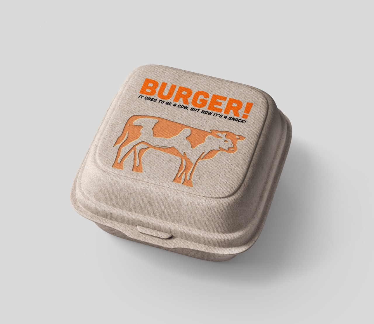 Burger box mockup - Using cow linocut