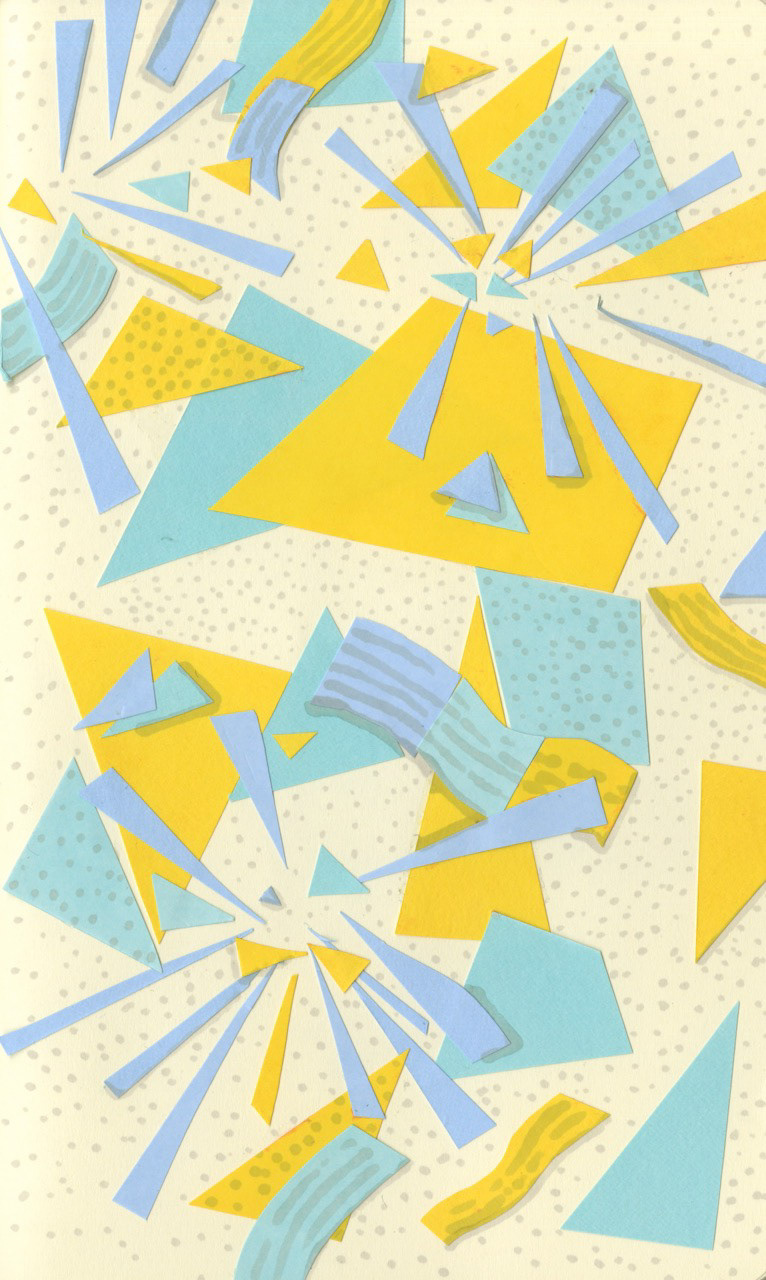 Arcade flooring pattern papercut collage