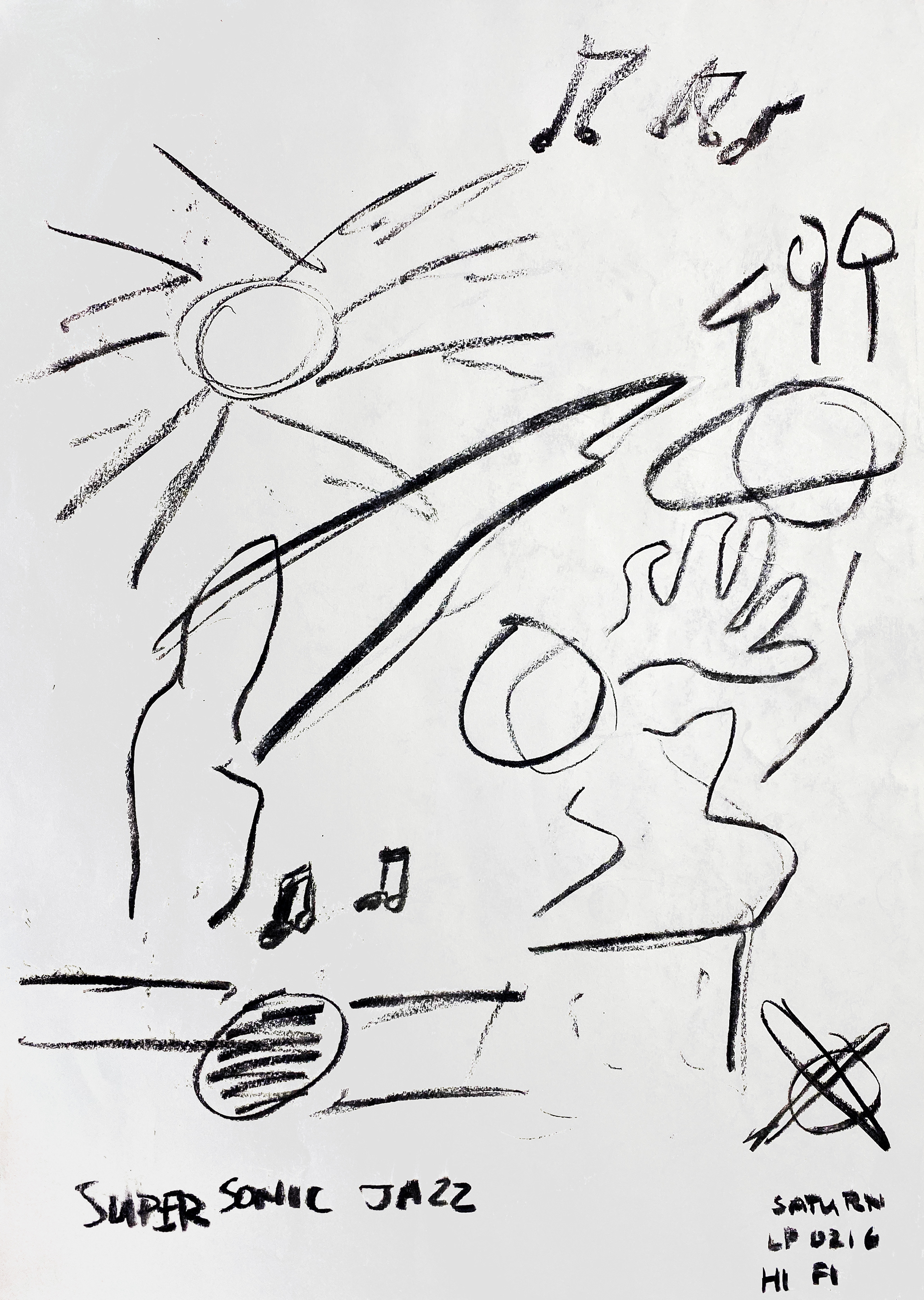 SUPERSONIC JAZZ (2019), CHARCOAL ON PAPER