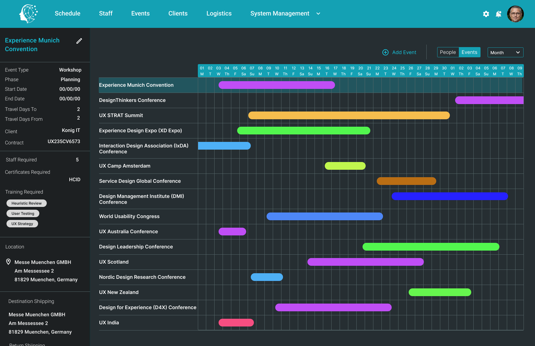 Schedule Page